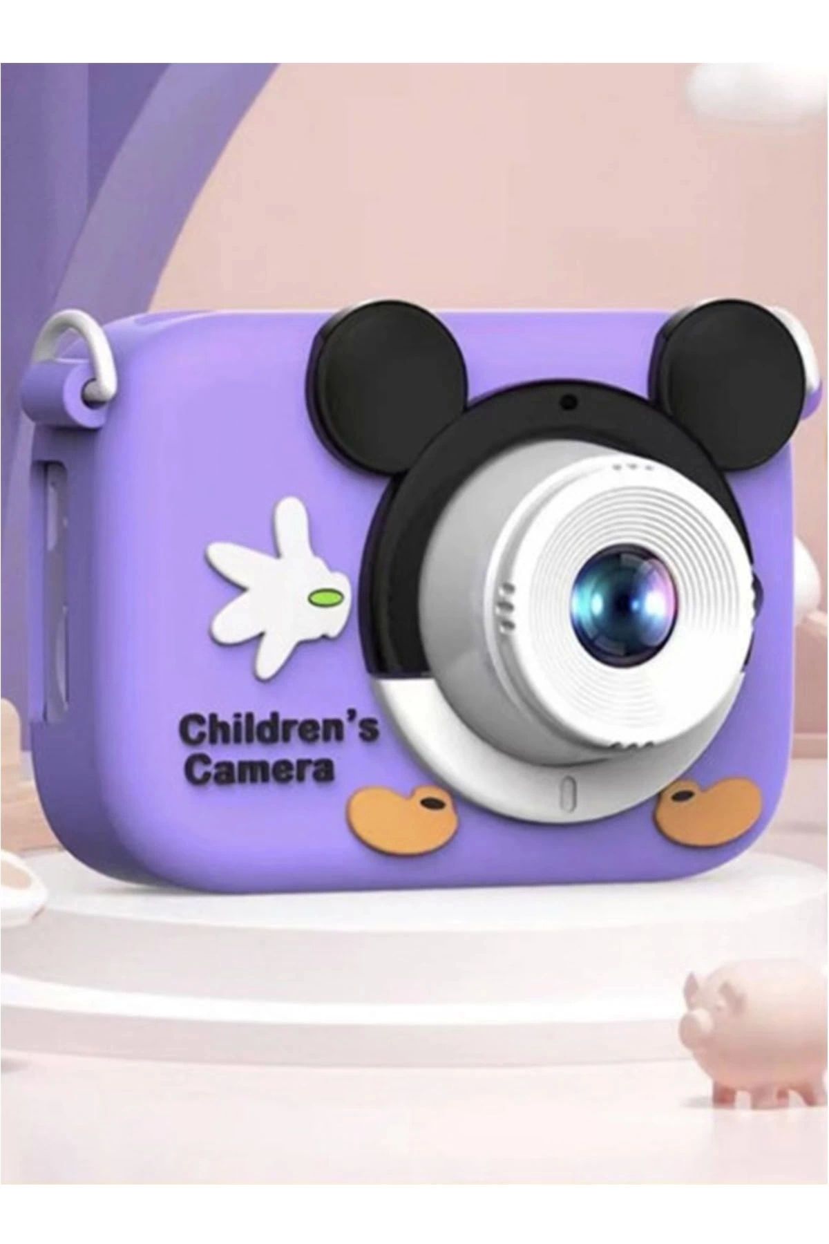 No8 Home Mini 1080p Hd Çocuk Kamera Dijital Fotoğraf Makinesi 2.0 Inç Ekran 5 Adet Oyun Mor