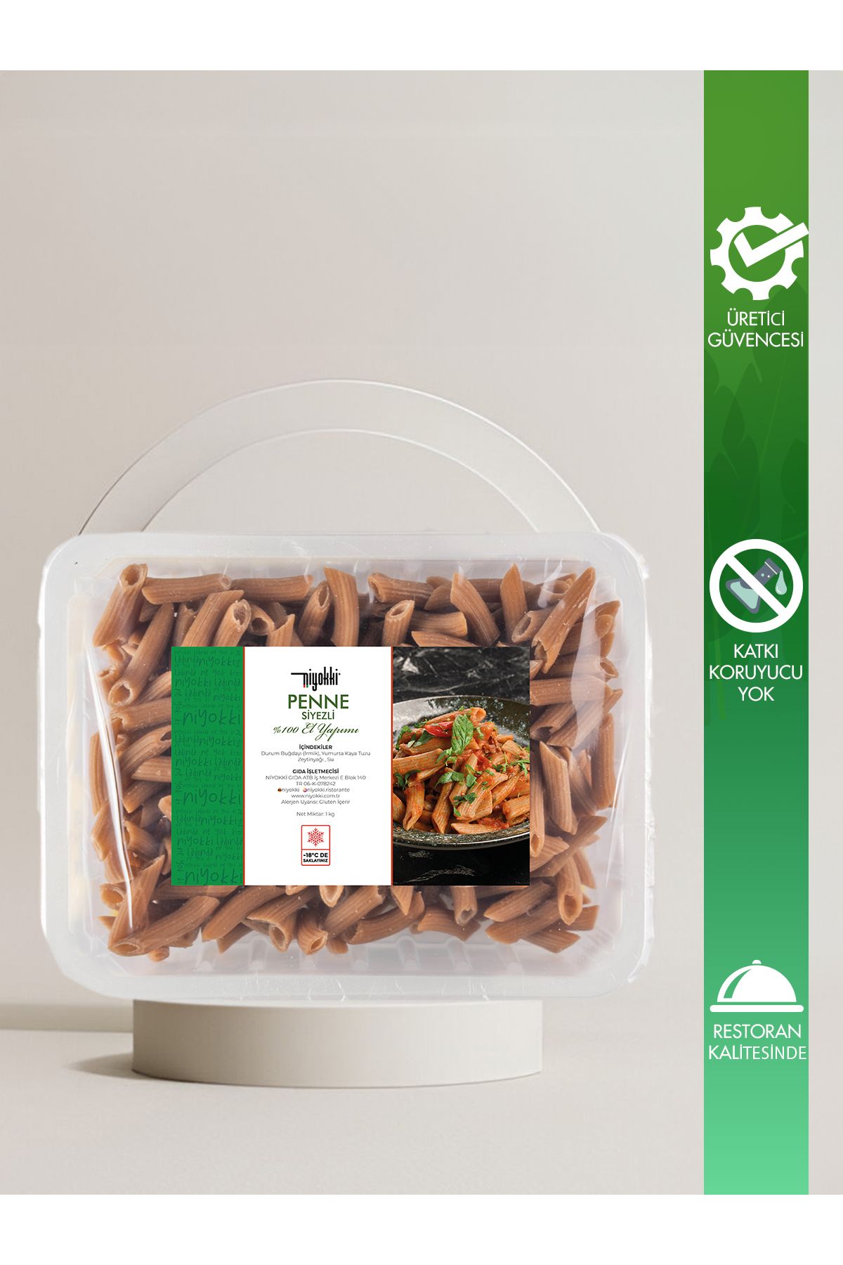niyokki doğal makarna evi Niyokki Siyezli Penne 600g