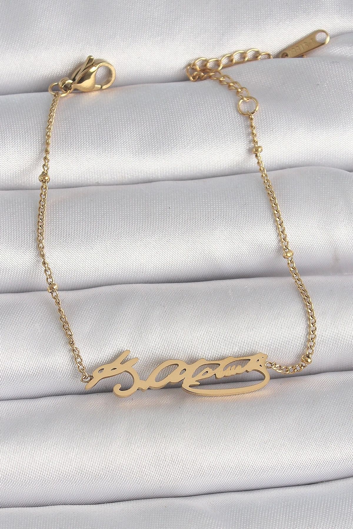 STOREMAX 316L Çelik Gold Renk Atatürk İmza Model Kadın Bileklik