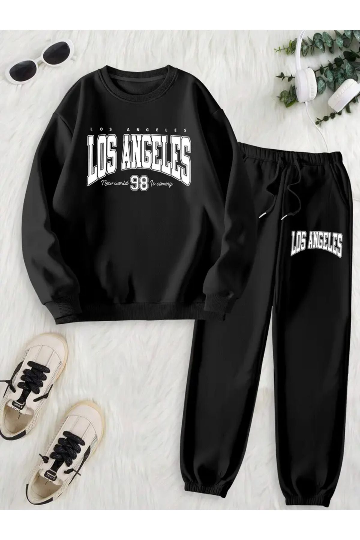 TEXTURA ✅ Los Angeles Baskılı Eşofman Takımı - Günlük ve Konforlu Stil