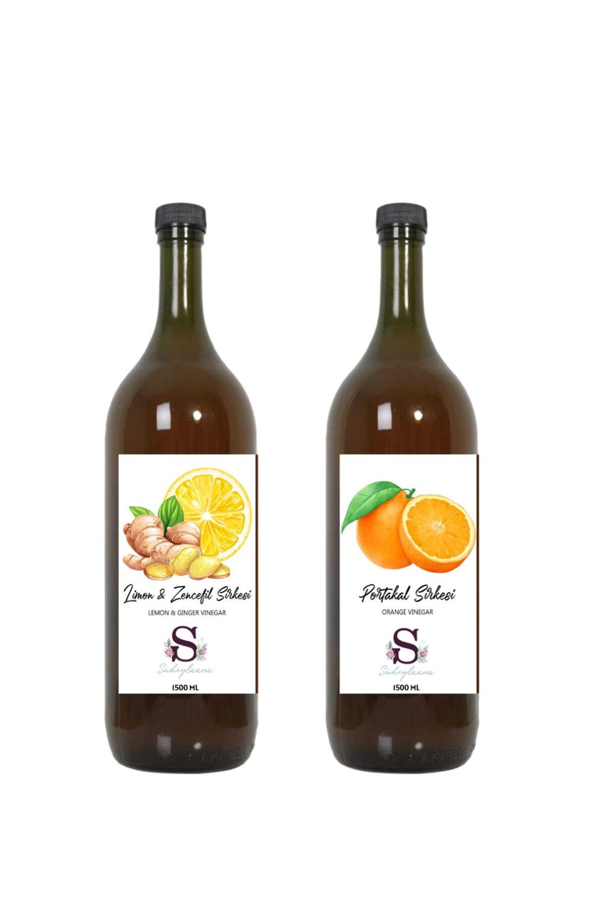 Süheylaana Doğal Limon & Zencefil Sirkesi 1500 Ml - Doğal Portakal Sirkesi 1500 Ml