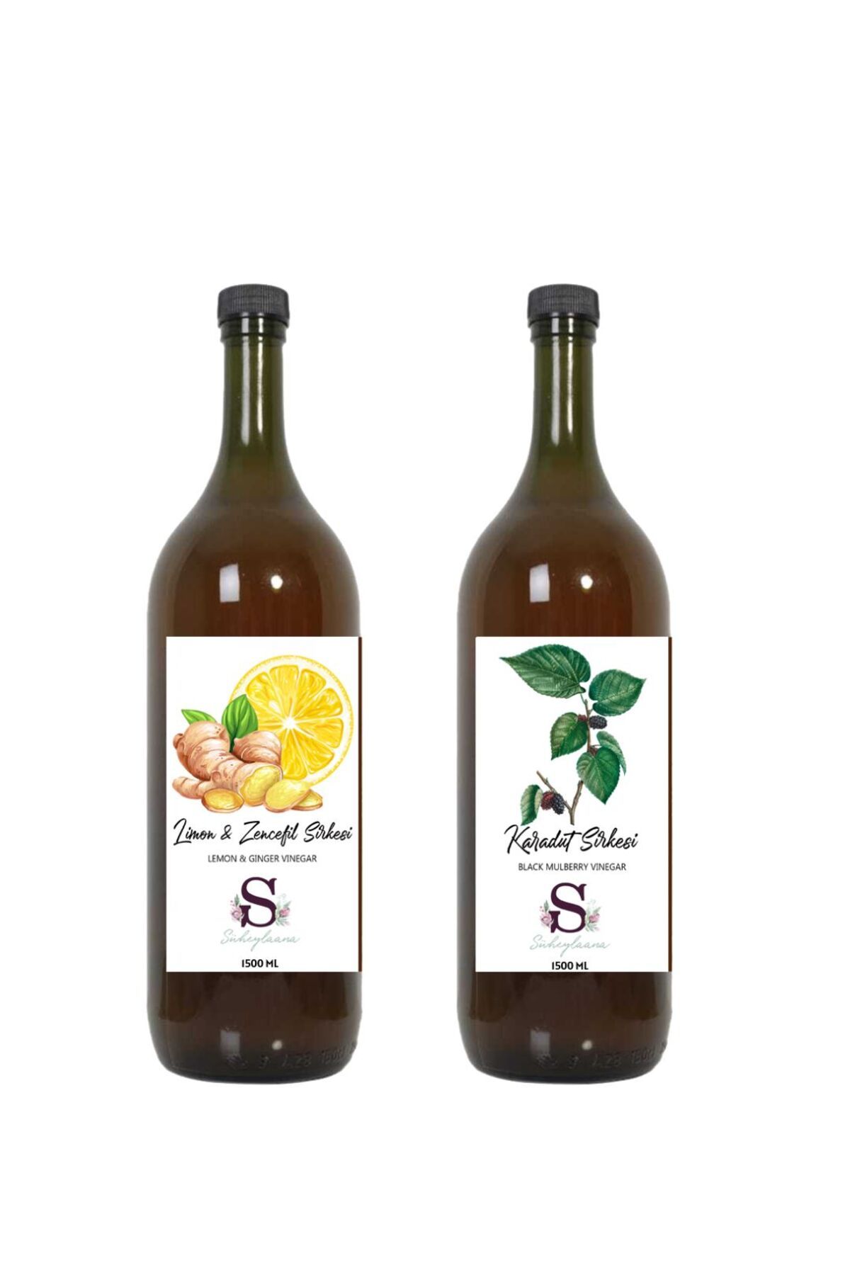 Süheylaana Doğal Limon & Zencefil Sirkesi 1500 Ml - Doğal Karadut Sirkesi 1500 Ml