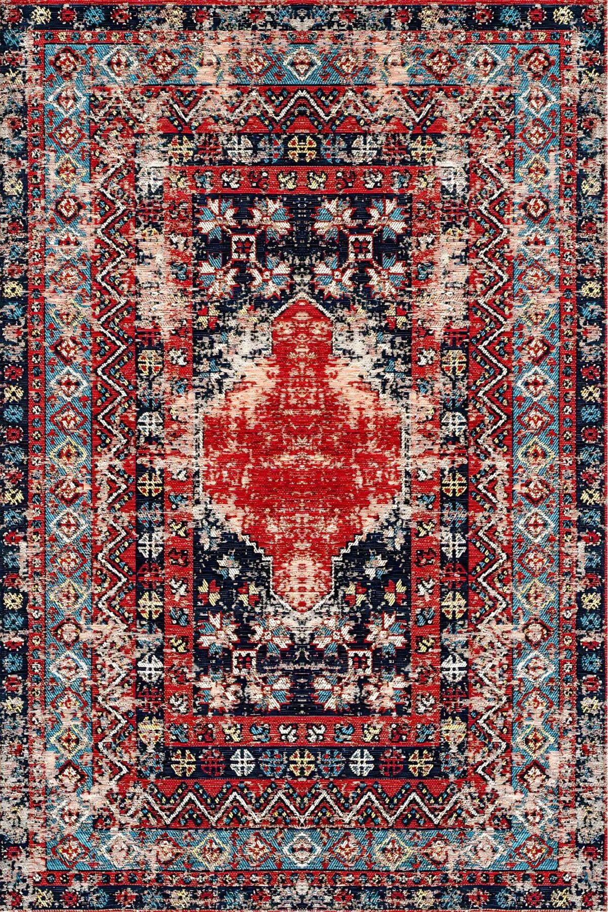 Harikabirev HARİKABİREV | VİNTAGE ESKİTME TARZ OTANTİK MİNİMALİST MODERN DESENLİ| YIKANABİLİR HALI