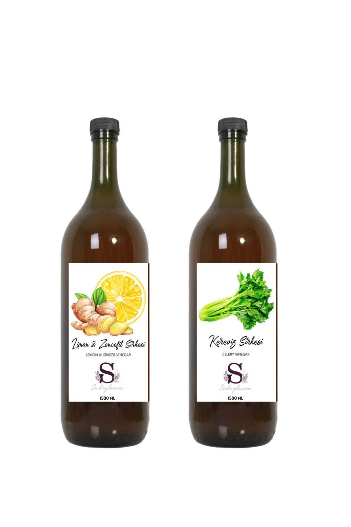 Süheylaana Doğal Limon & Zencefil Sirkesi 1500 Ml - Doğal Kereviz Sirkesi 1500 Ml