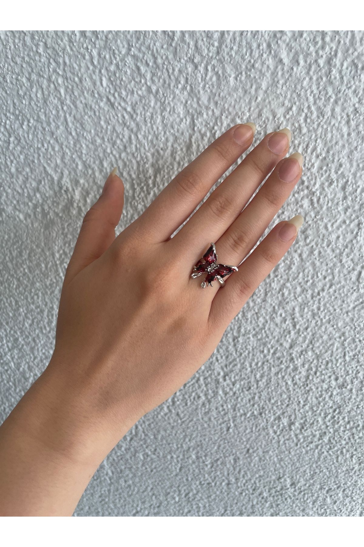 Home Kırmızı Kelebek Özel Tasarım Gotik Yüzük