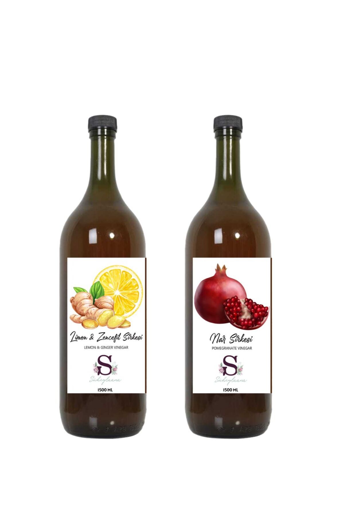 Süheylaana Doğal Limon & Zencefil Sirkesi 1500 Ml - Doğal Nar Sirkesi 1500 Ml