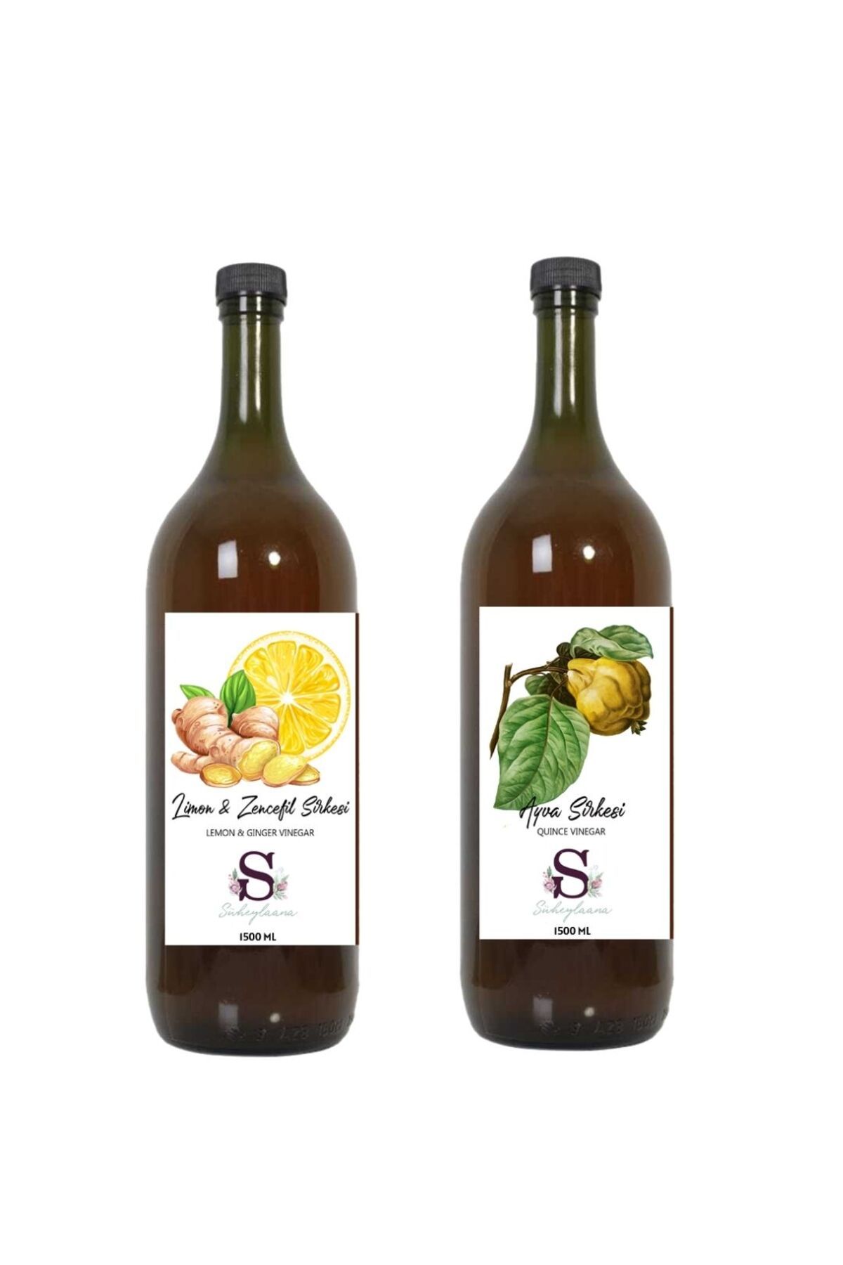 Süheylaana Doğal Limon & Zencefil Sirkesi 1500 Ml - Doğal Ayva Sirkesi 1500 Ml