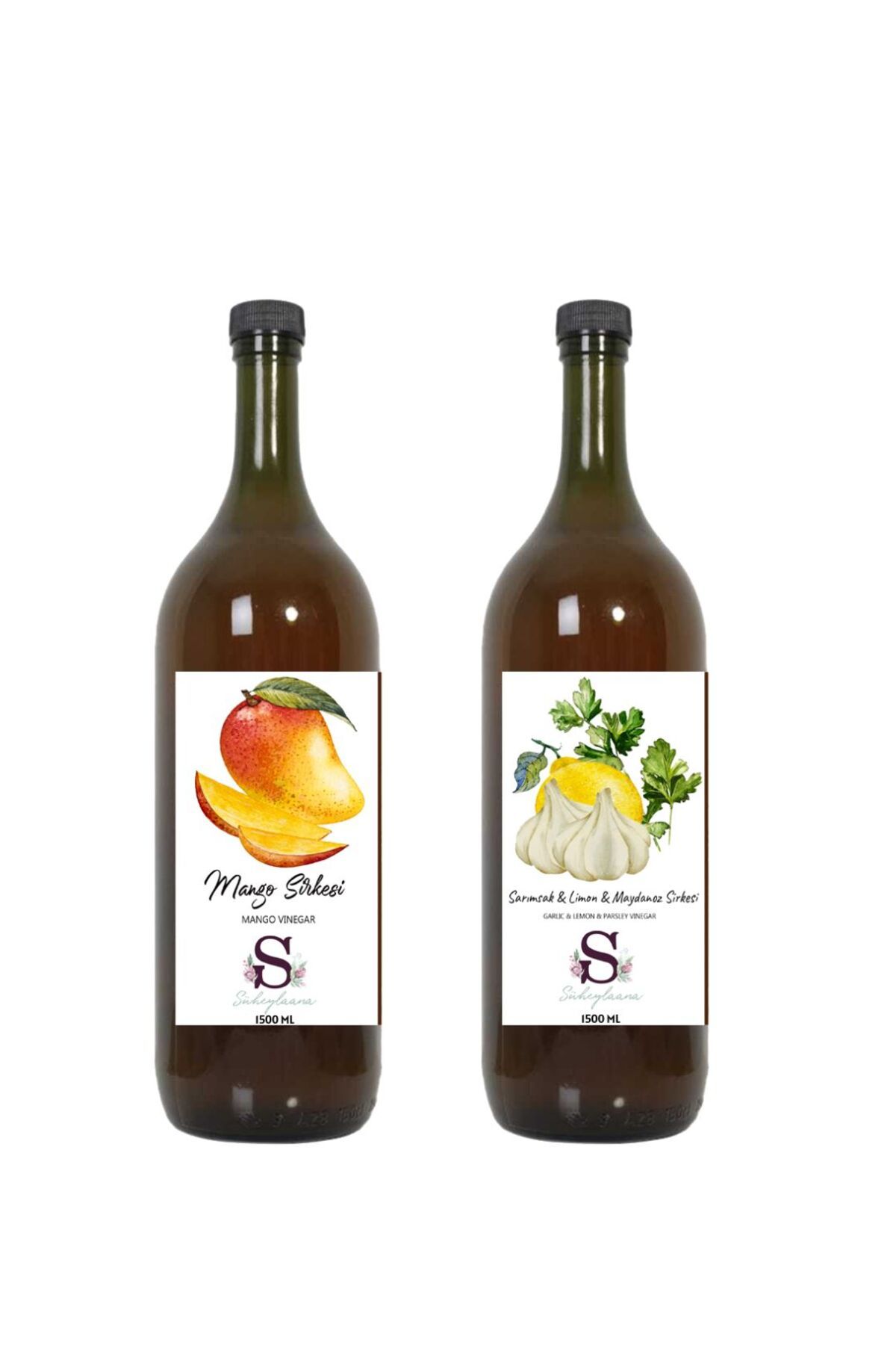 Süheylaana Doğal Mango Sirkesi 1500 Ml - Doğal Sarımsak & Limon & Maydanoz Sirkesi 1500 Ml
