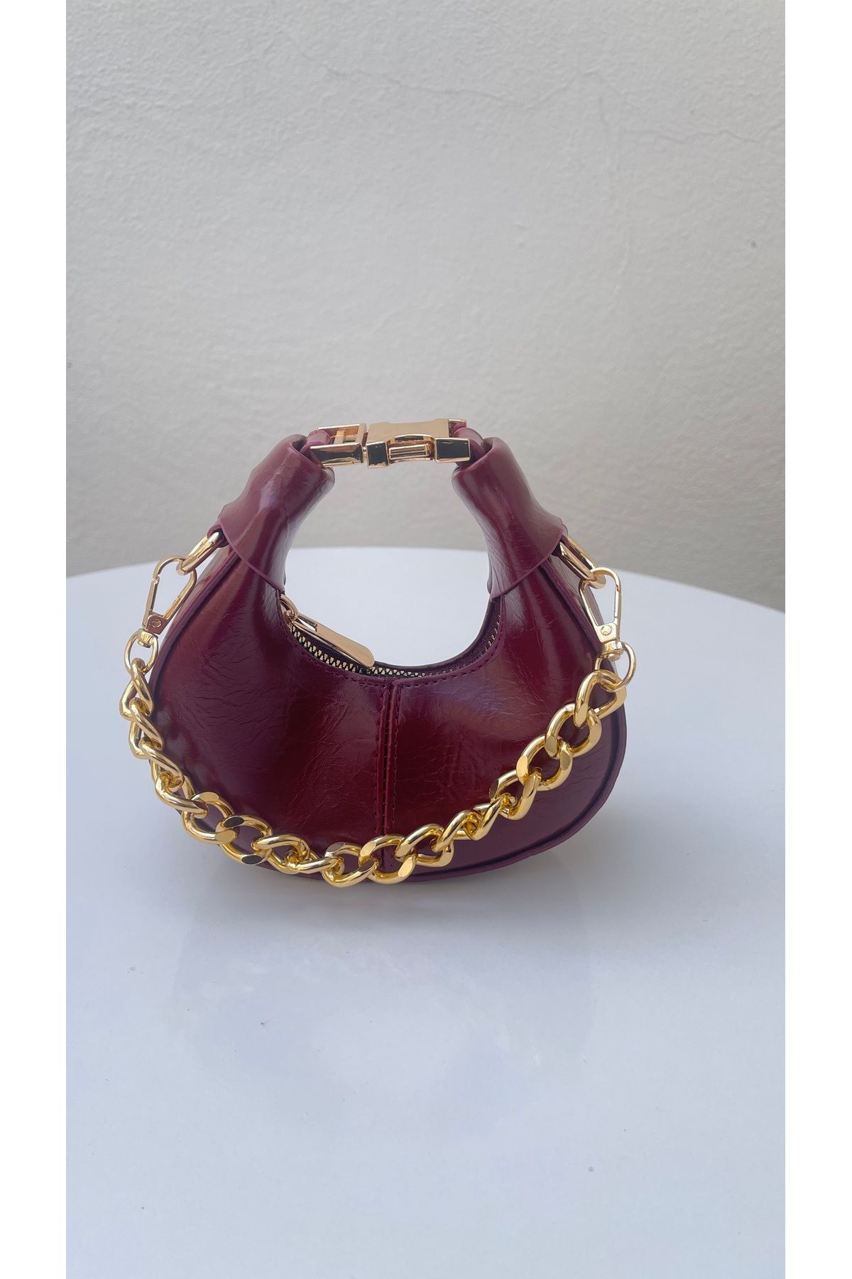 HANWOMEN BAGS Lunera Bordo Kadın El Ve Omuz Çapraz Mini Model