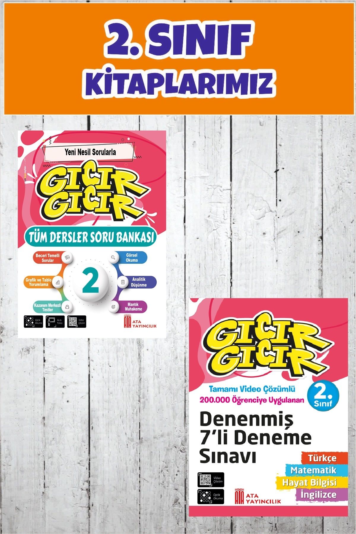 Ata Yayıncılık 2.Sınıf Gıcır Gıcır Tüm Dersler Soru Bankası + 7 li Denenmiş Deneme