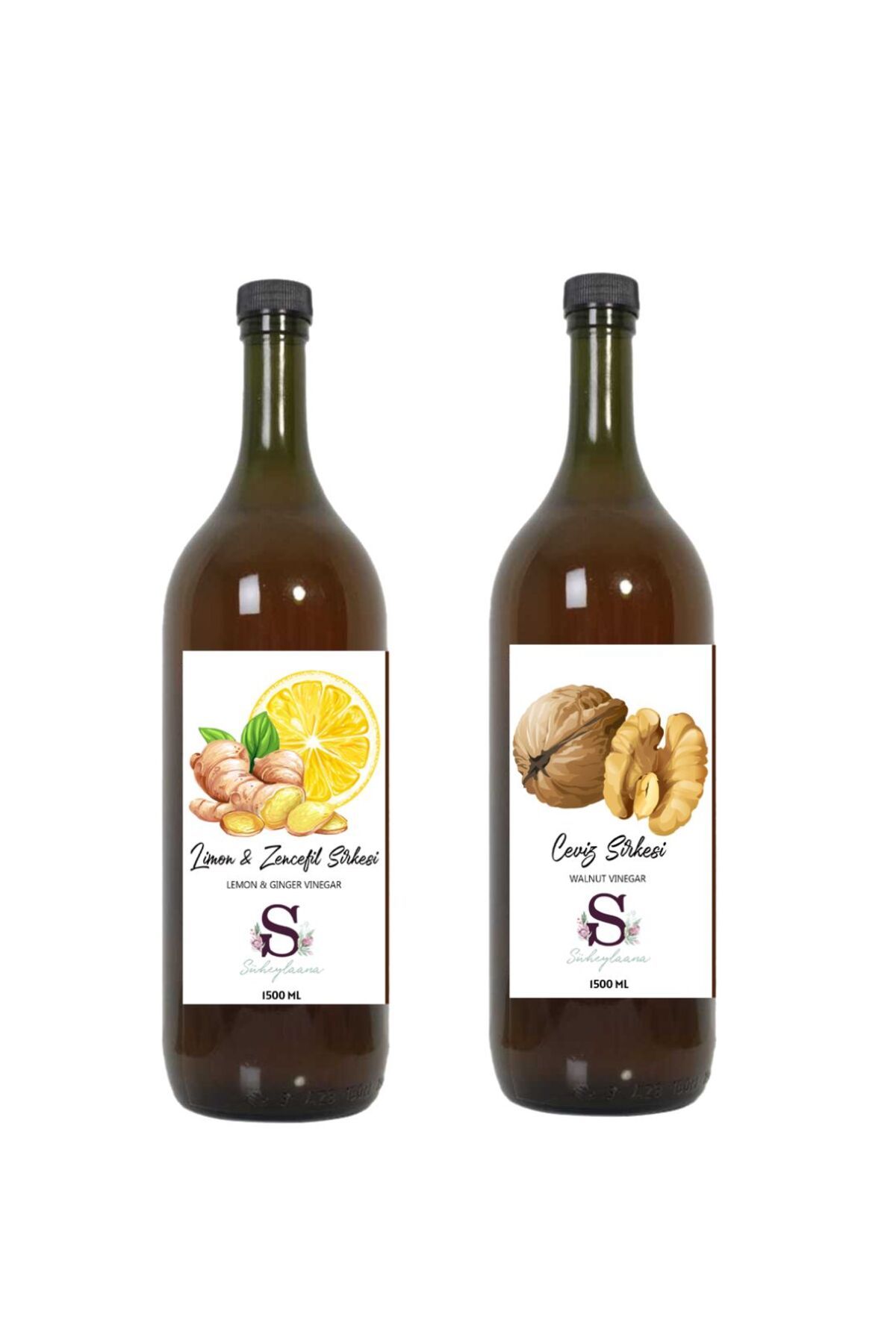 Süheylaana Doğal Limon & Zencefil Sirkesi 1500 Ml - Doğal Ceviz Sirkesi 1500 Ml