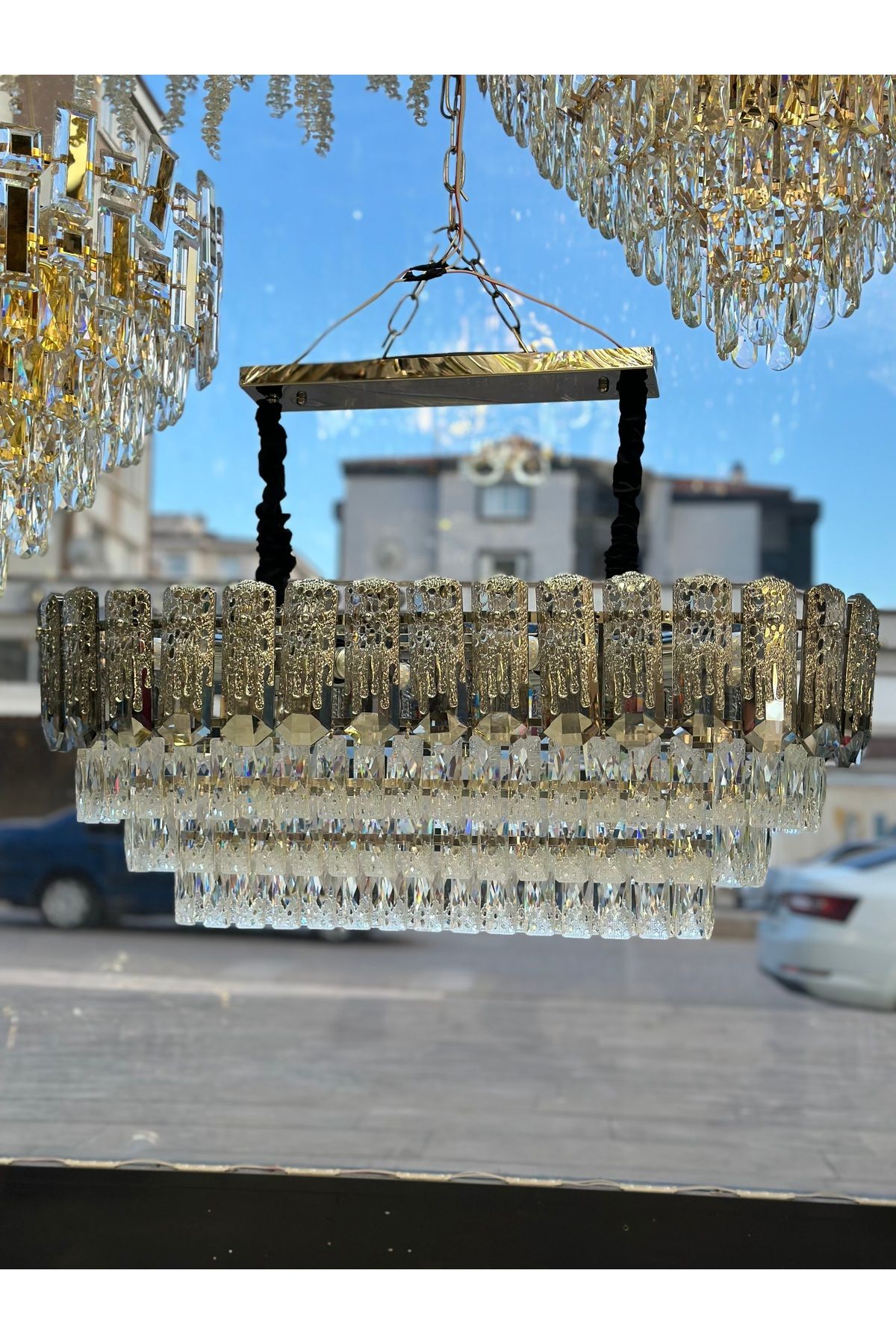 Led OVAL KRİSTAL LÜX SALON AVİZESİ
