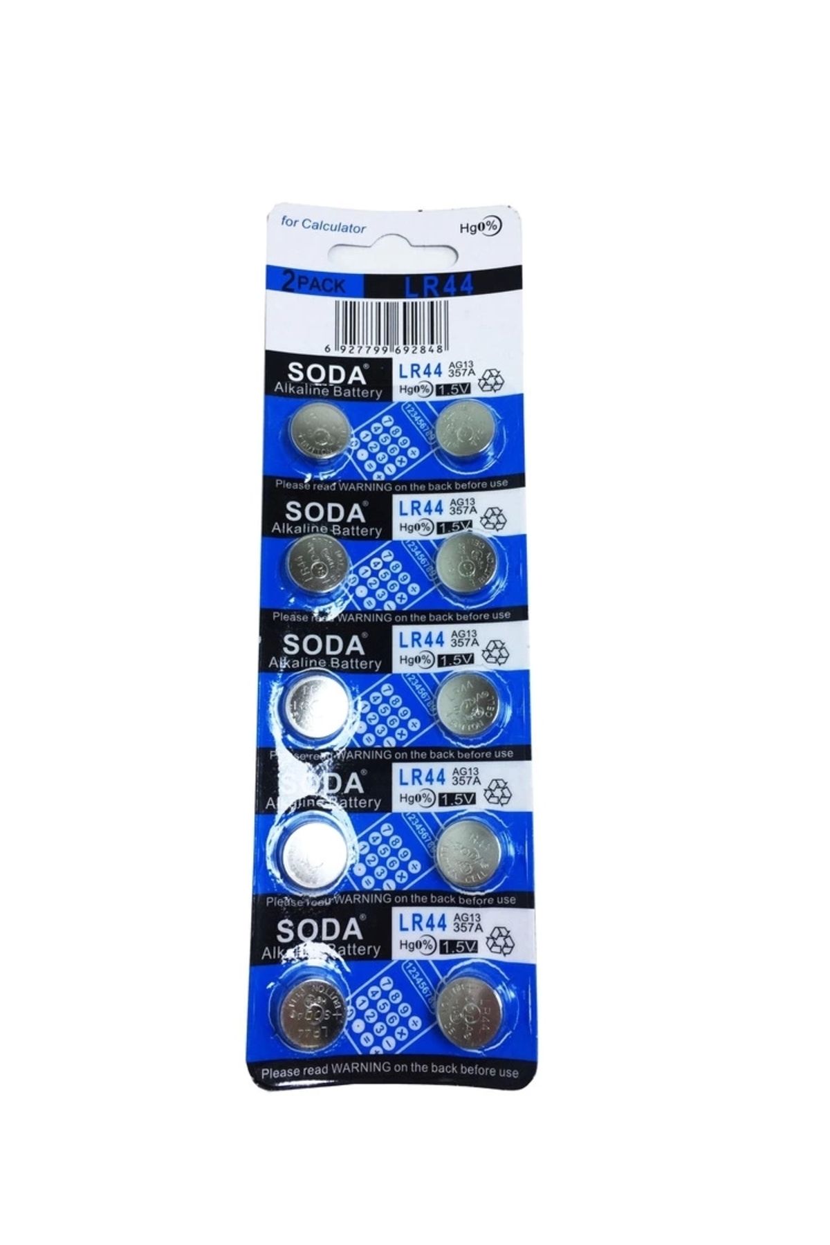 YNT İthalat Soda Ag13 Lr44/357 Alkalin 10'lu Düğme Pil