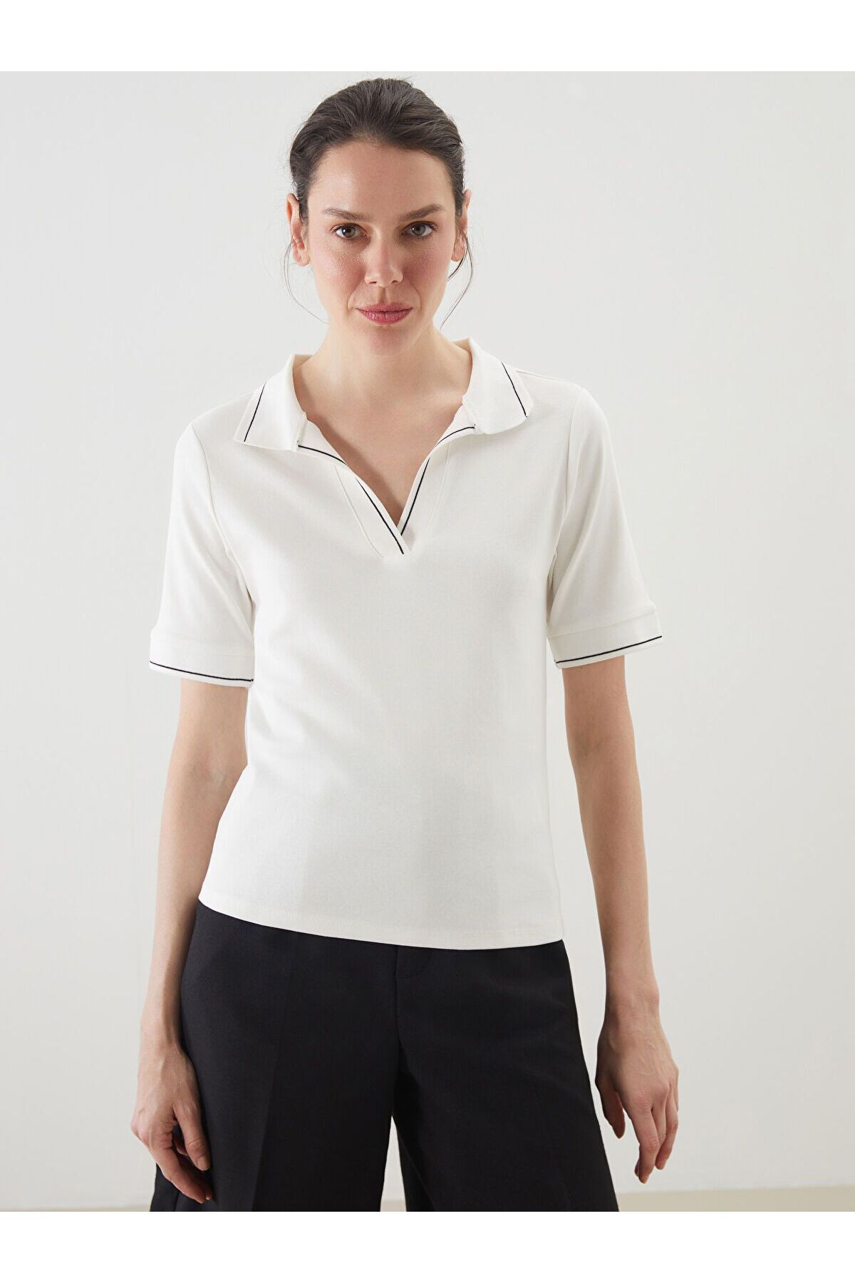 LC Waikiki Polo Yaka Kadın Crop
