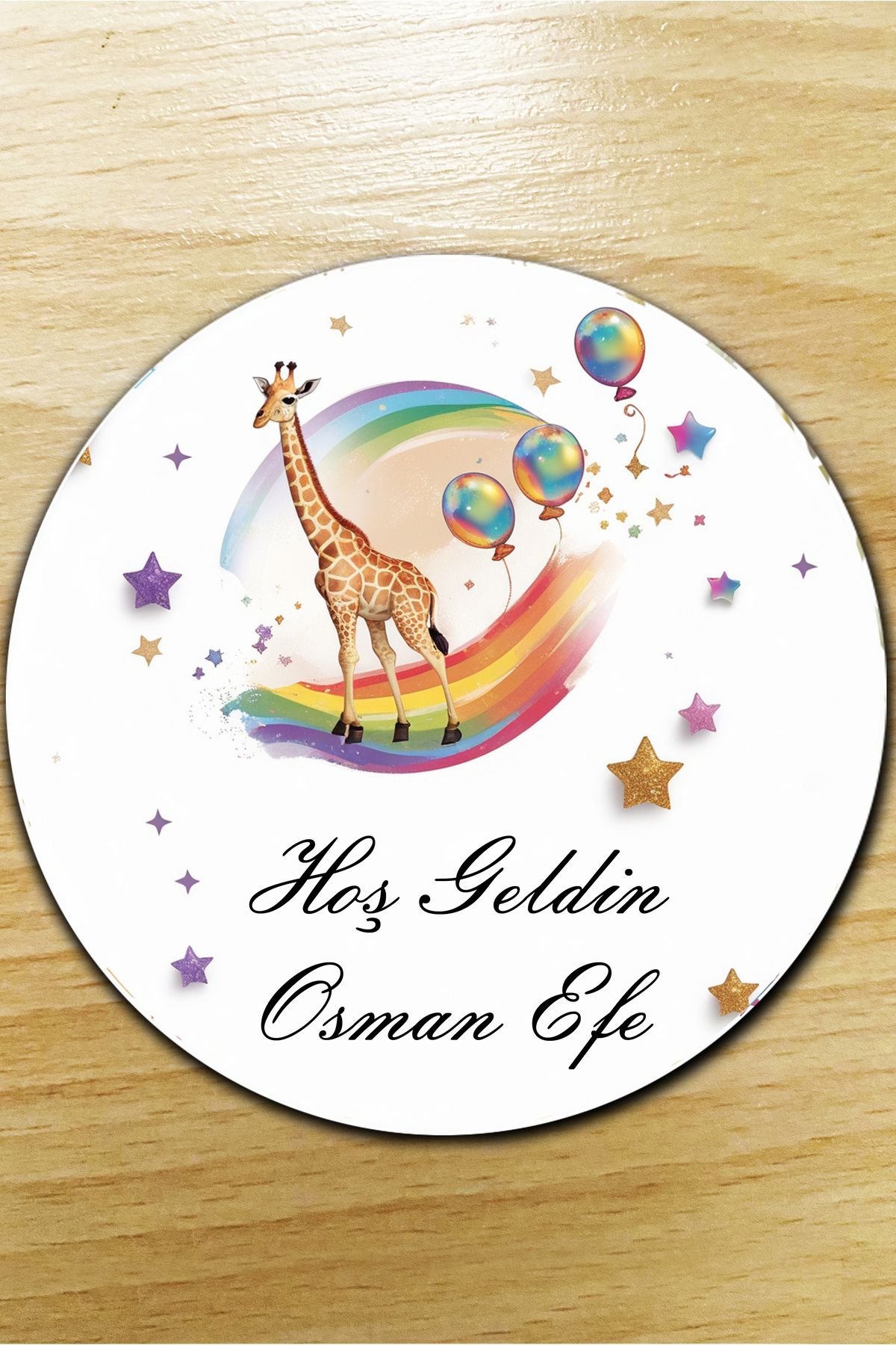 Emr Store Zürafa Gökkuşağı Üstüne Magnet Bebek Magnet 10 Adet Hediyelik Çocuk Magnet