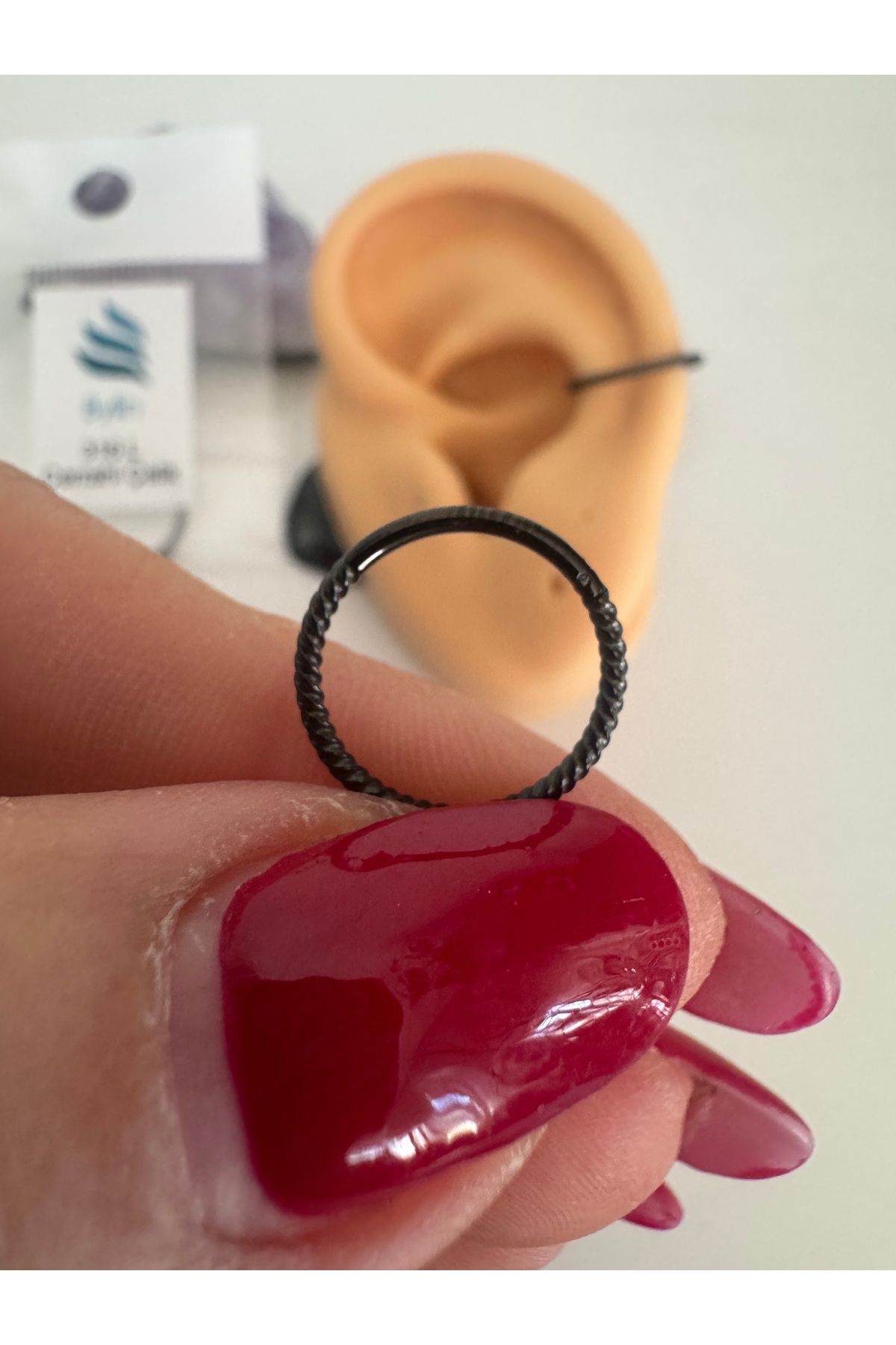 Bylin Cerrahi Çelik Burgu Kilitli Halka Piercing-Septum,Conch,Lobe,Yan Dudak,Smiley,Meme Ucu-12mm-1 Adet