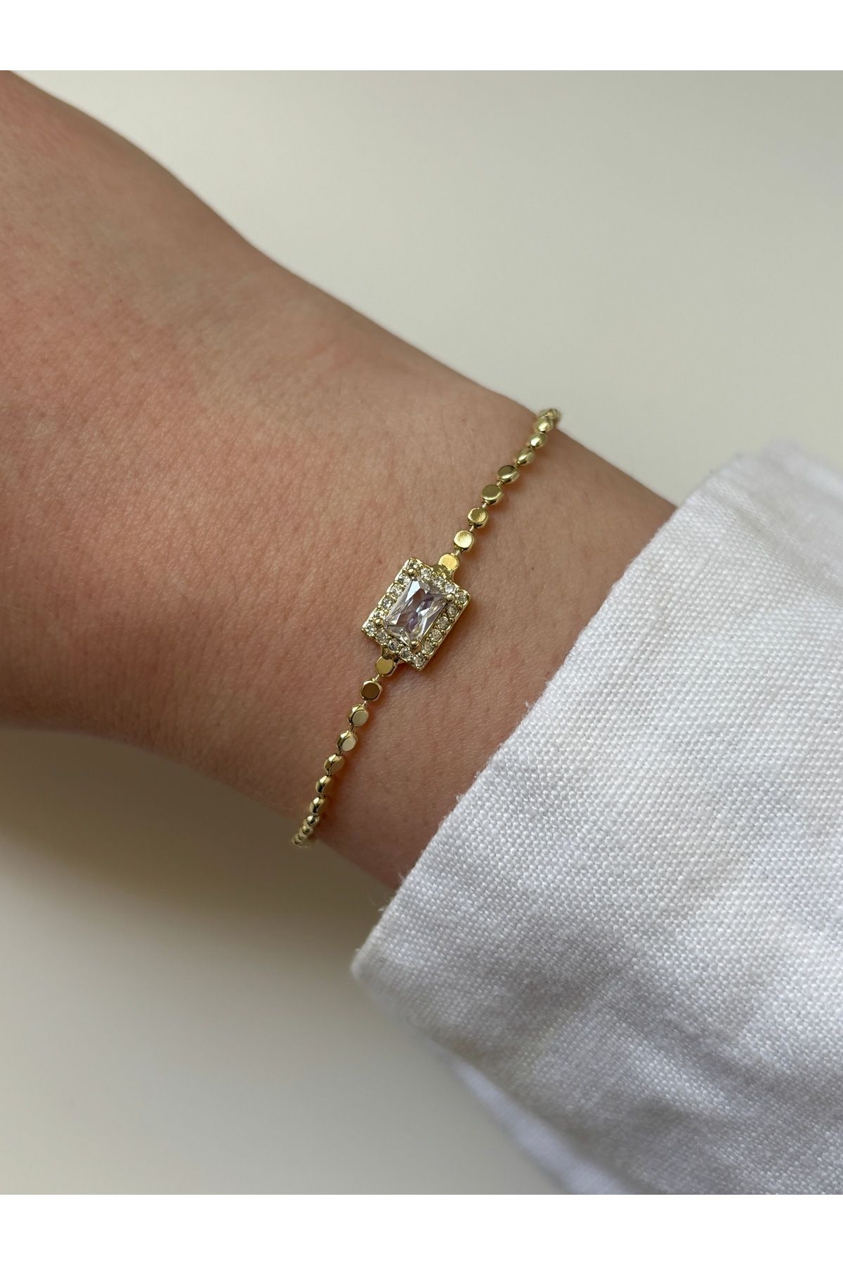 midnayt Pirinç Üzeri Altın Kaplama Ortası Figürlü Vip Gold Bileklik 17/20 cm