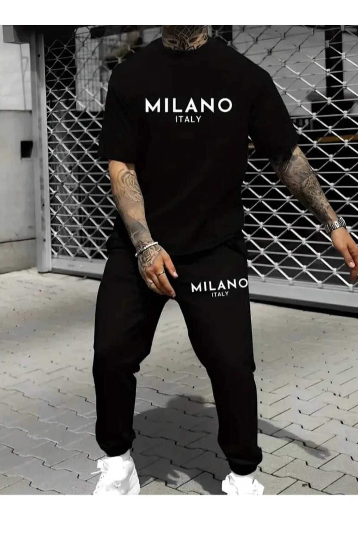 mirantekstil Yeni sezon oversize t-shırt ve eşofman altı takım unisex modeli dijital baskılı