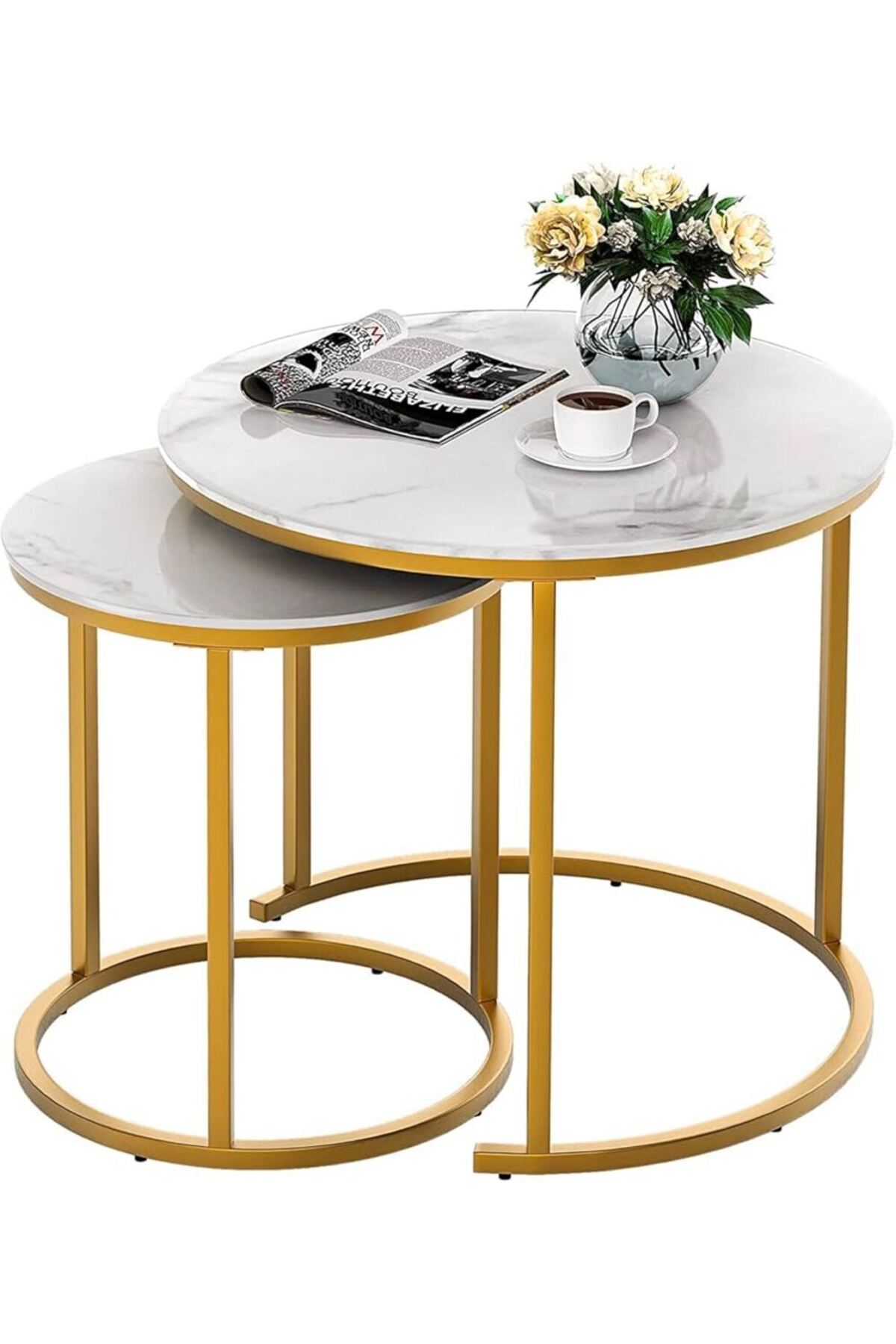 Generica-Two nesting tables with a marble design for decoration and ornamentation 4