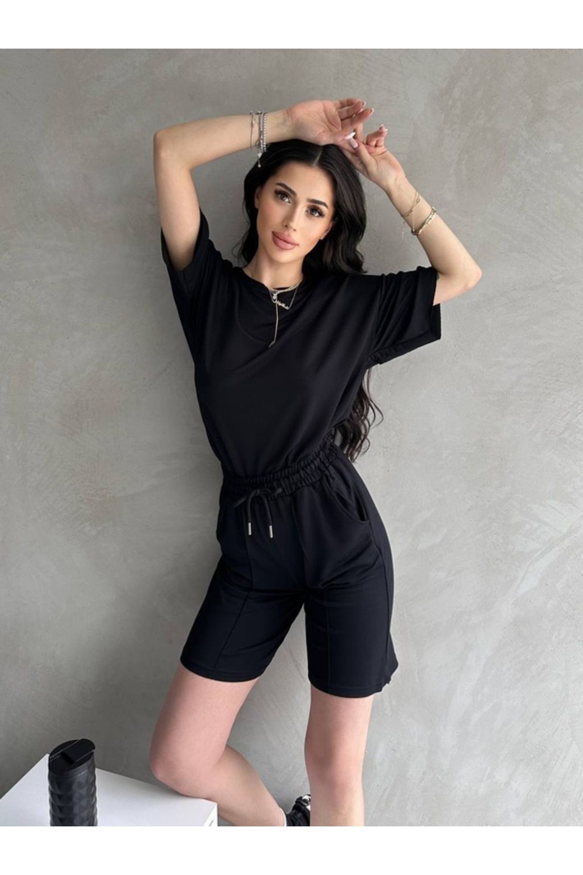Butik Modal Kumaş Şortlu Takım
