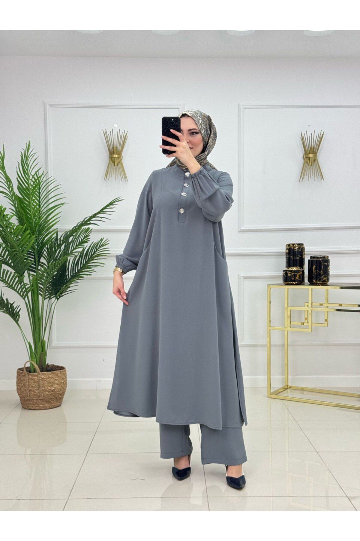 VALENS BOUTİQUE Kadın Tesettür 2'Li Takım Tunik & Pantolon