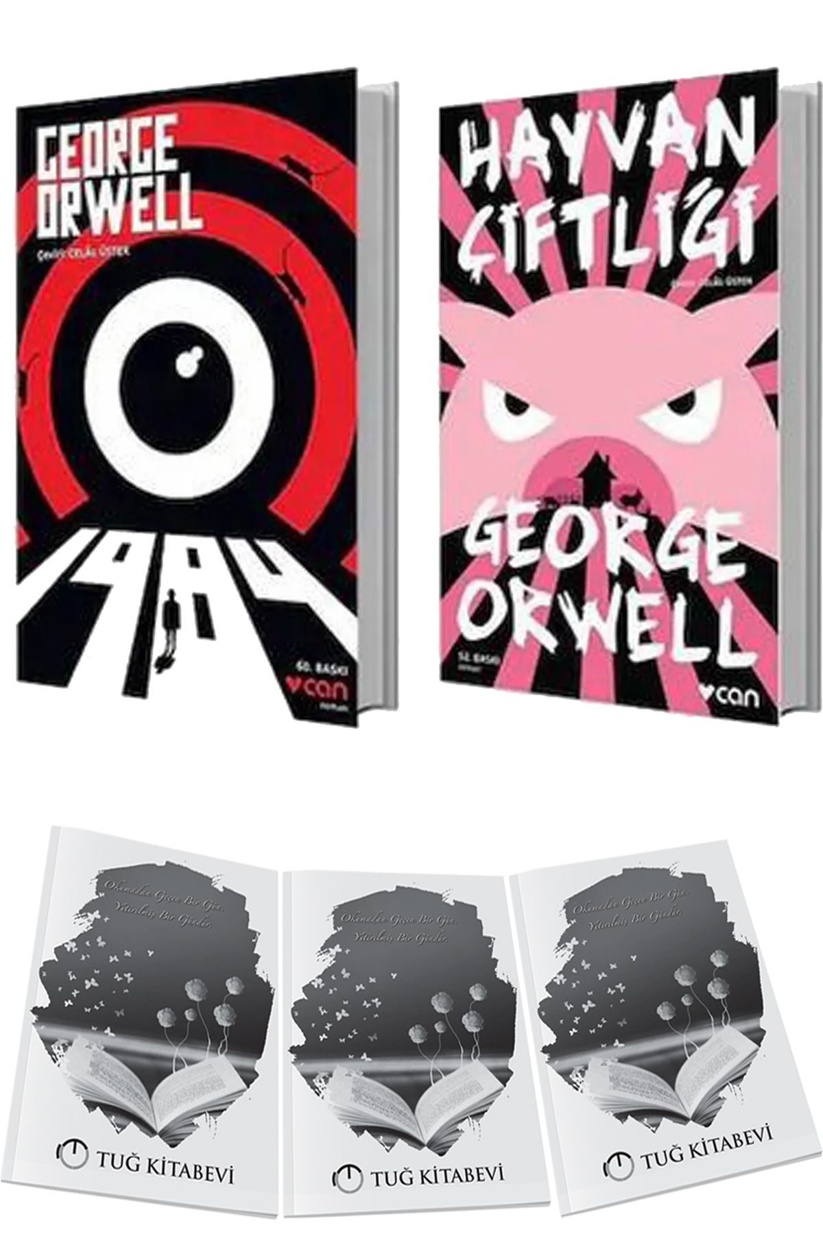 Can Yayınları Hayvan Çiftliği - 1984 - George Orwell 2 Kitap Bir Arada + Hediyeli