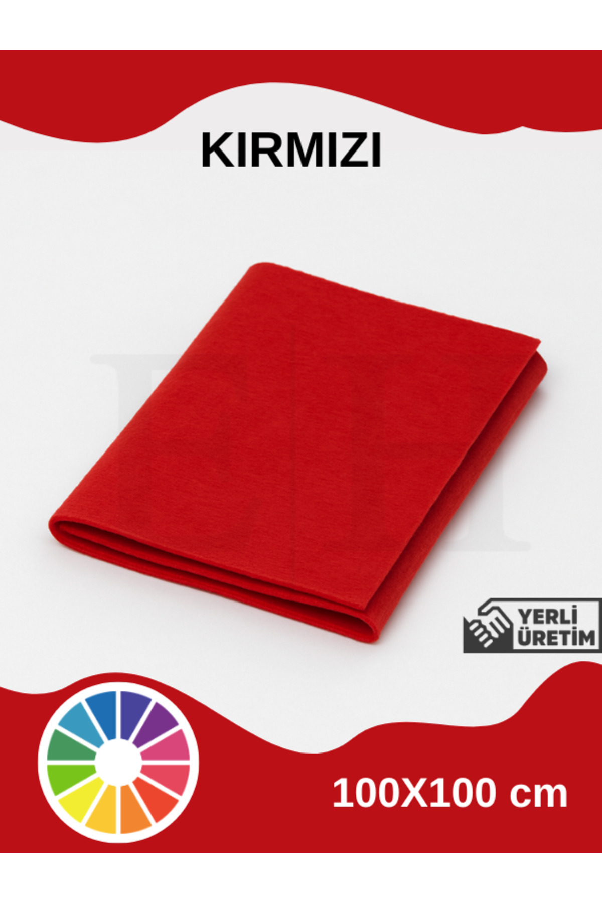 EUROLUXE Kırmızı Renk Metrelik Ince Keçe Kumaş Keçe 1 Mm Aktivite Keçesi Renkli Keçe 1 Metre 100 Cm X 100 Cm