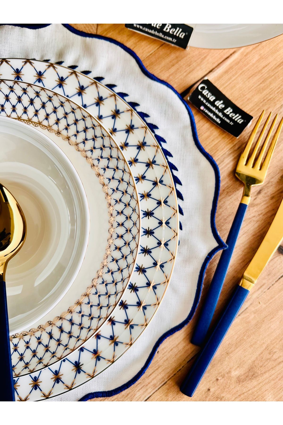 CASA DE BELLA Blue 24 Parça 6 Kişilik Porselen Yemek Takımı