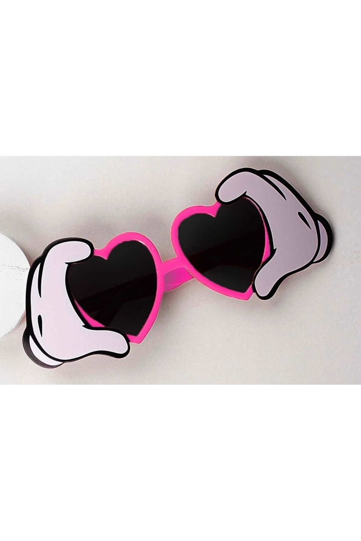STOREMAX Pembe Renk Kalp Şekilli El Figürlü Parti Gözlüğü 21x8 cm (5047)