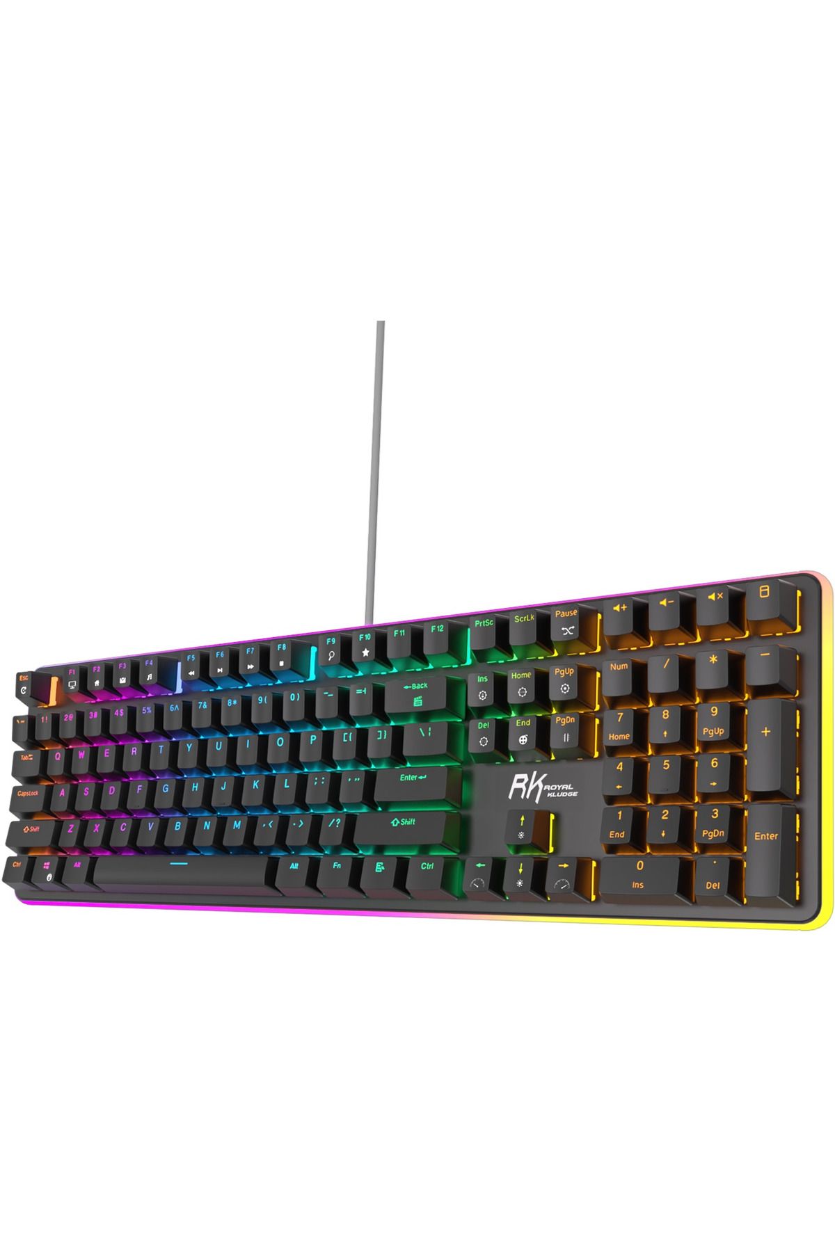 ROYAL KLUDGE RK918 Red Switch Siyah PBT RGB Kablolu US Gaming Mekanik Klavye