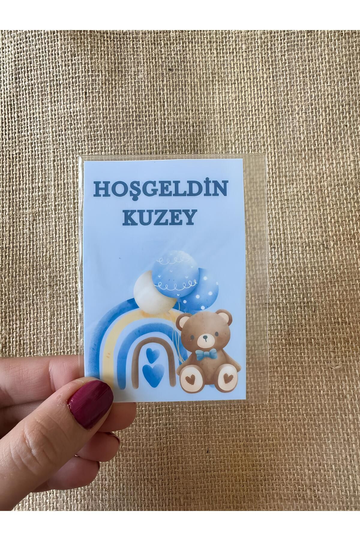 Renkia Studio Hoşgeldin Erkek Bebek Temalı 15’li Magnet Seti – Mavi Baby Shower & Doğum Hediyeliği