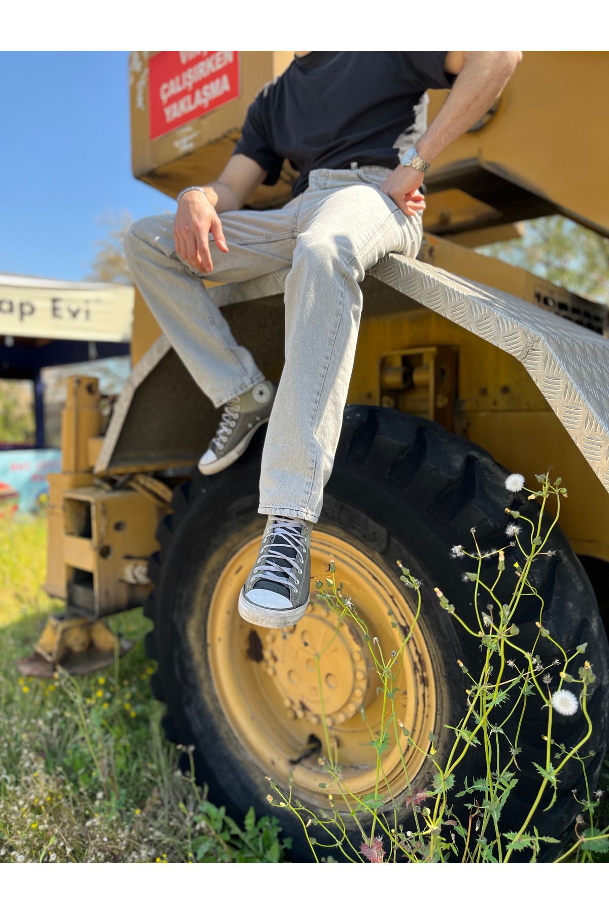 G Wear Erkek Basic Gri Baggy Jean