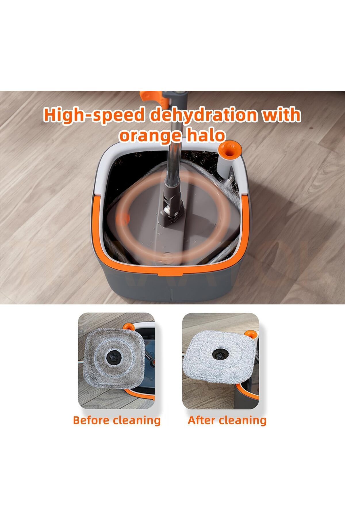 BUNCA-Bucket With Self-separating System For Dirty And Clean Water, 360-degree Rotating Square 4