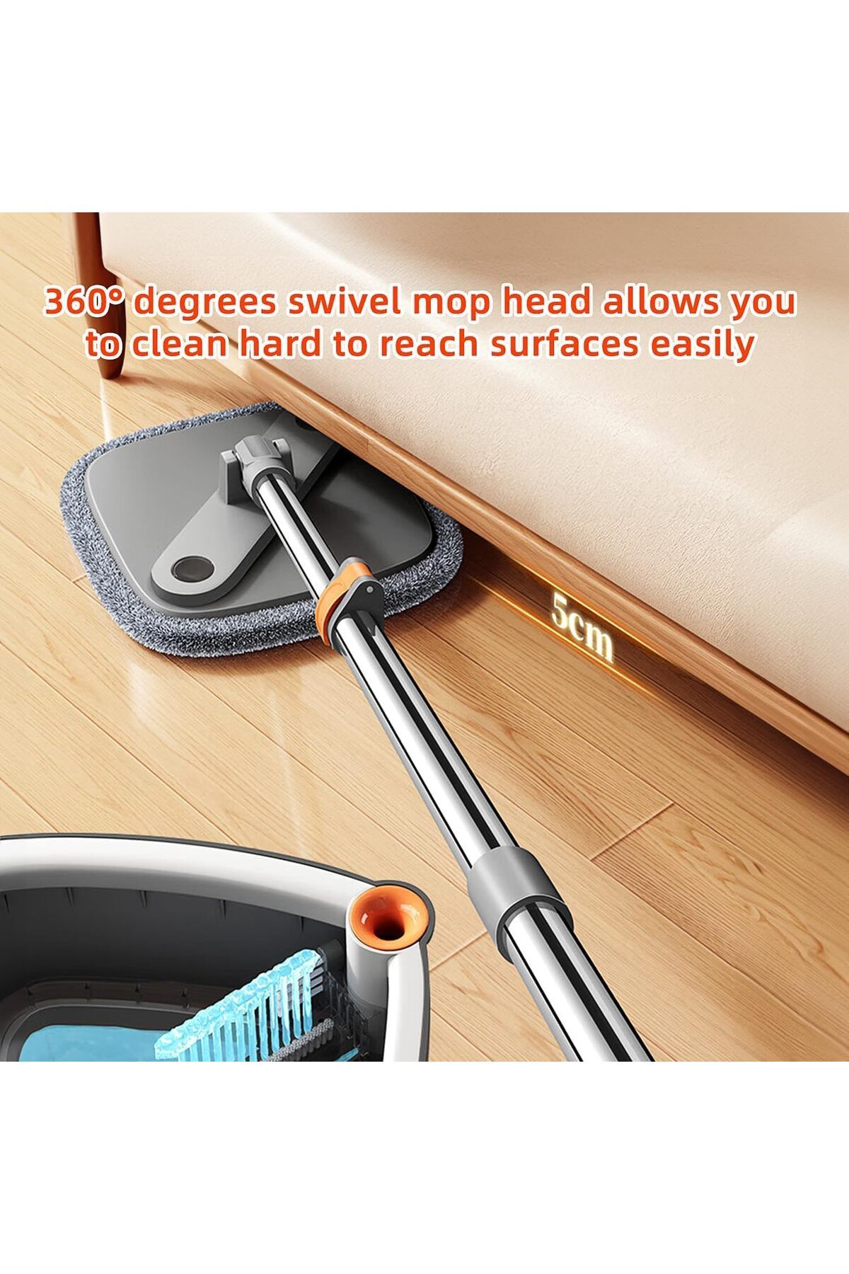 BUNCA-Bucket With Self-separating System For Dirty And Clean Water, 360-degree Rotating Square 3