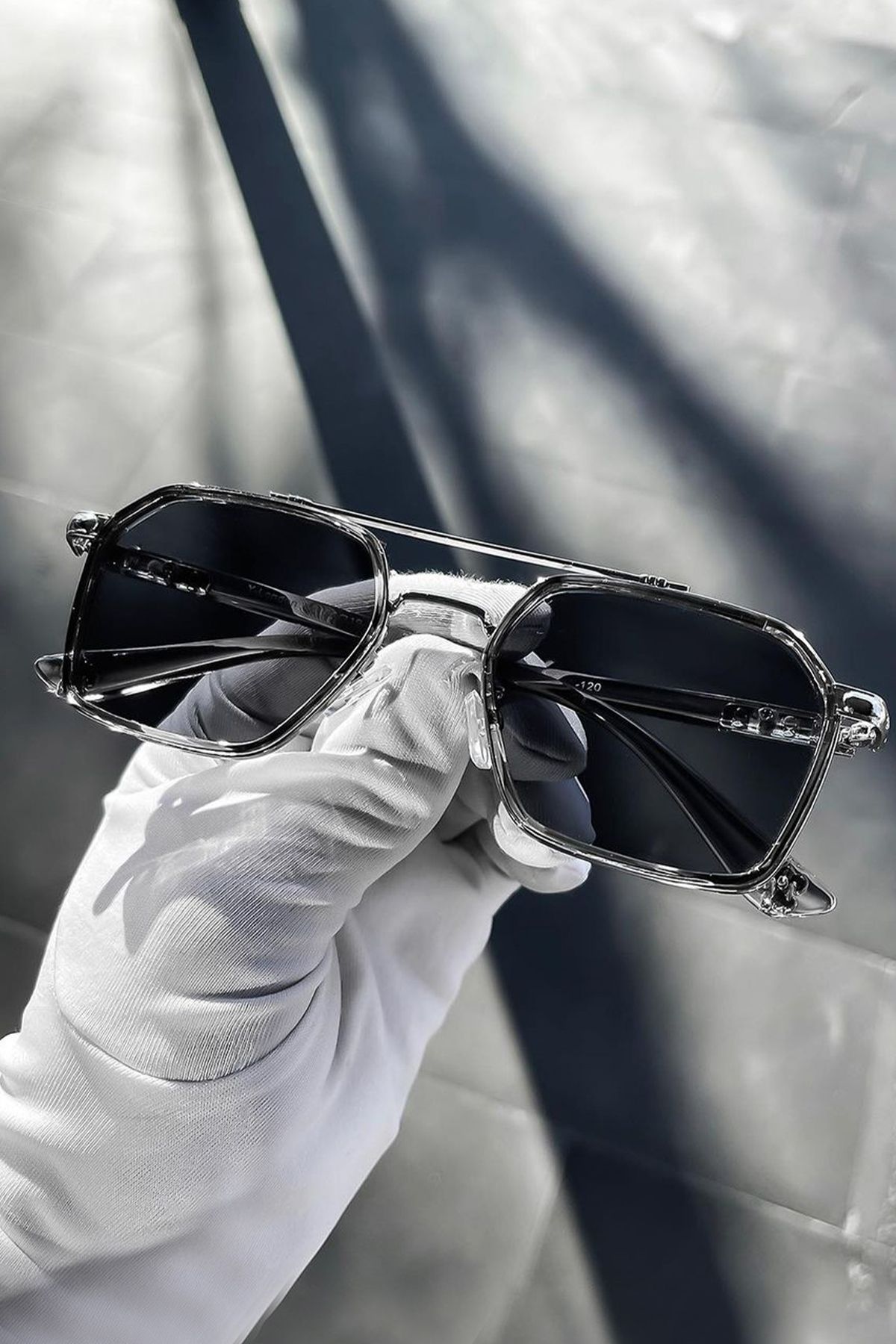 Roger Bacon Pilot Model Erkek Güneş Gözlüğü Şeffaf Çerçeve Uv400 Koruma