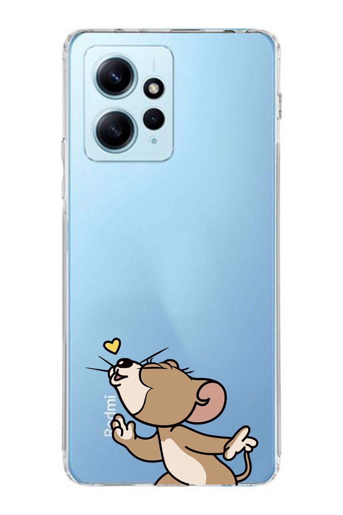 moonset Xiaomi Redmi Note 12 4G Uyumlu Jerry Tasarımlı Baskılı Şeffaf Telefon Kılıfı