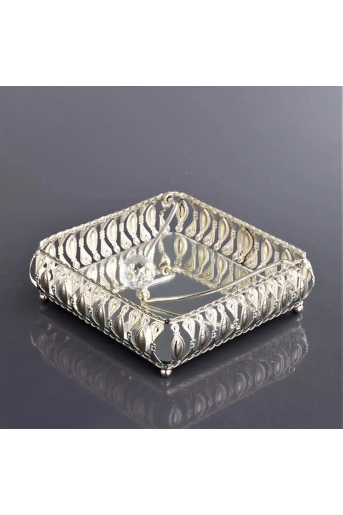 Hanedanev-Table Top Metal Napkin Holder Mirrored Wrought Iron Napkin Holder Decor Mirrored Napkin Holder 1