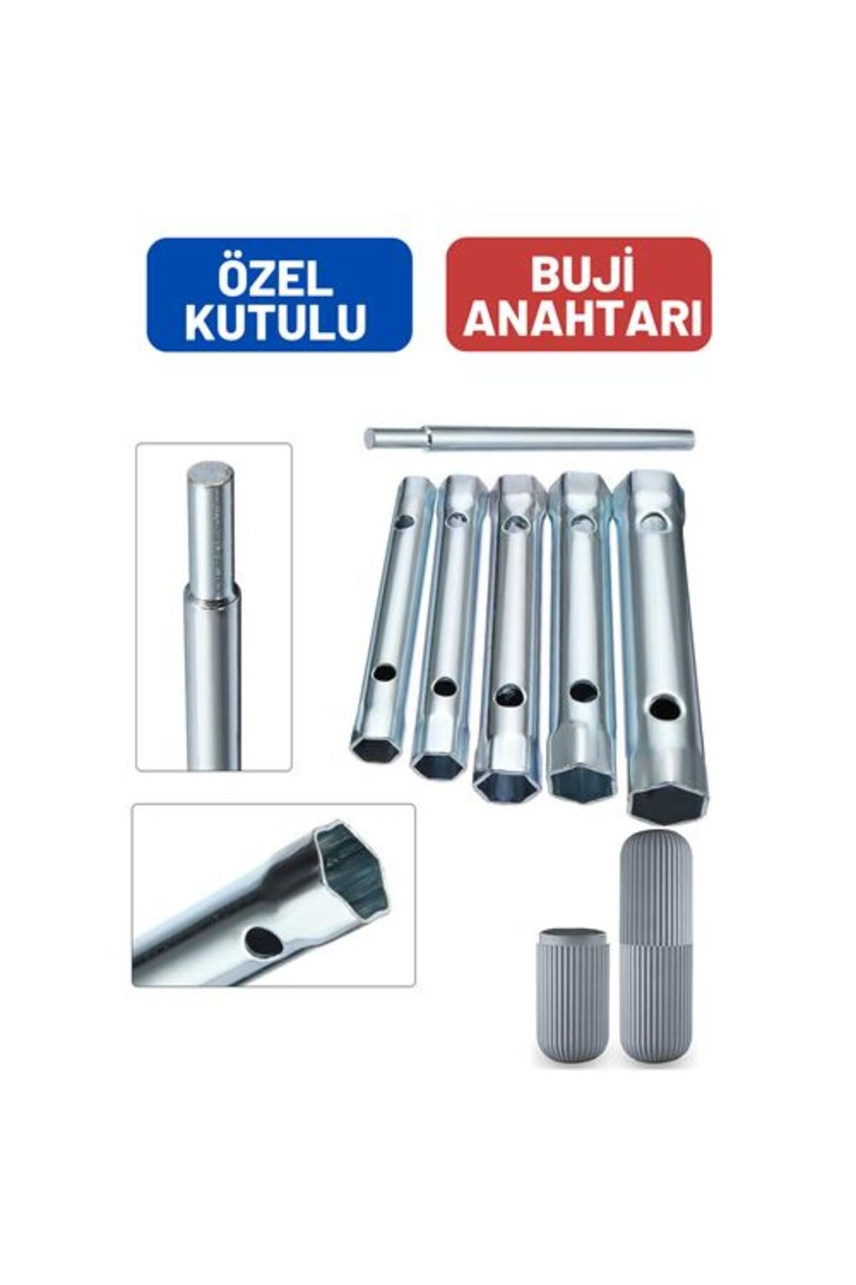 ÖYKÜ VE YİĞİT Torklu 5 Ebat Buji Sökme Takma Anahtarı Kutulu Set