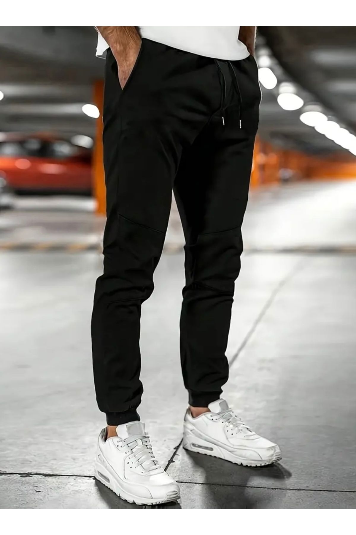 Last fashion Siyah Paça Lastikli Erkek Eşofman