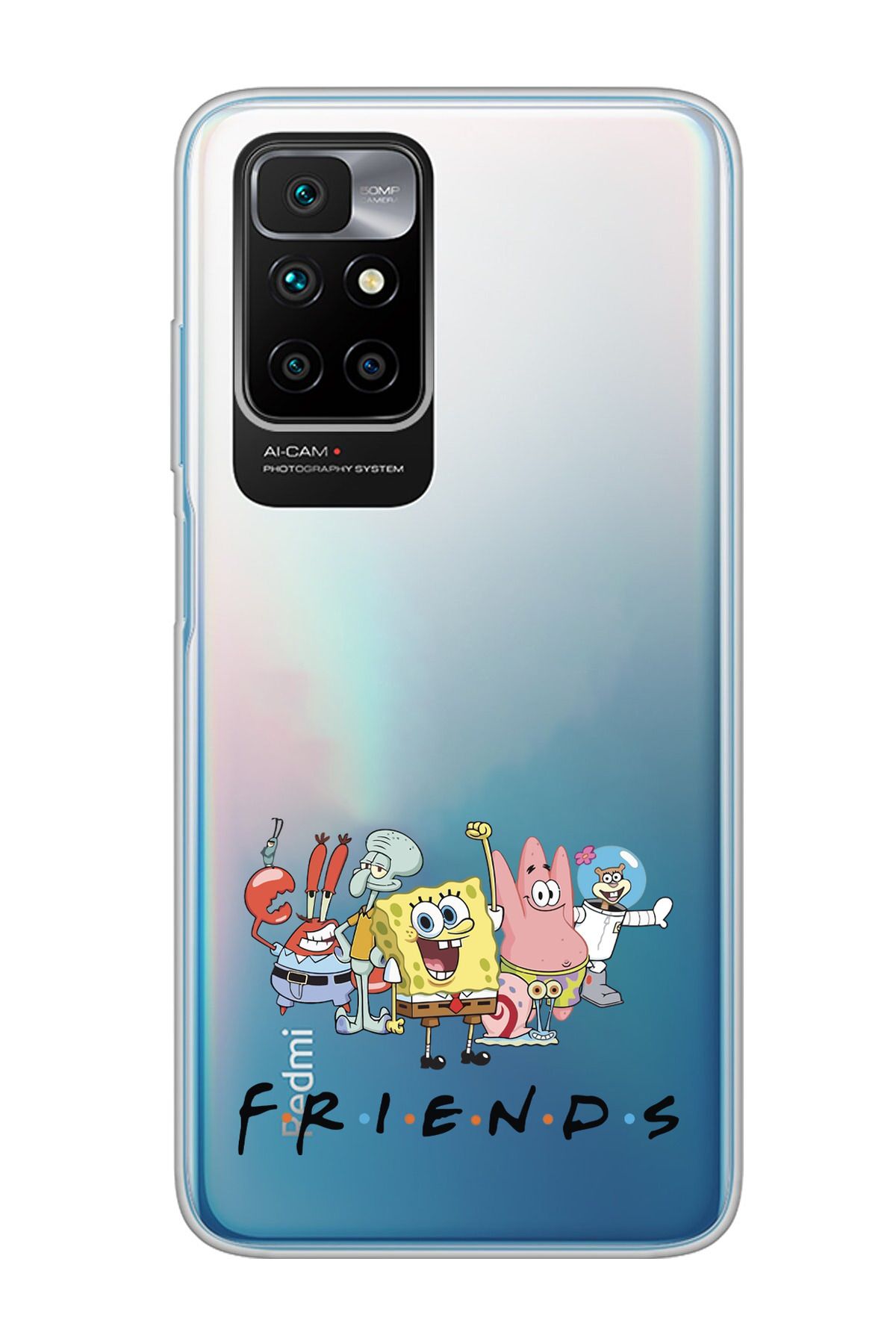 moonset Xiaomi Redmi 10 2022 Uyumlu Friends Tasarımlı Baskılı Şeffaf Telefon Kılıfı