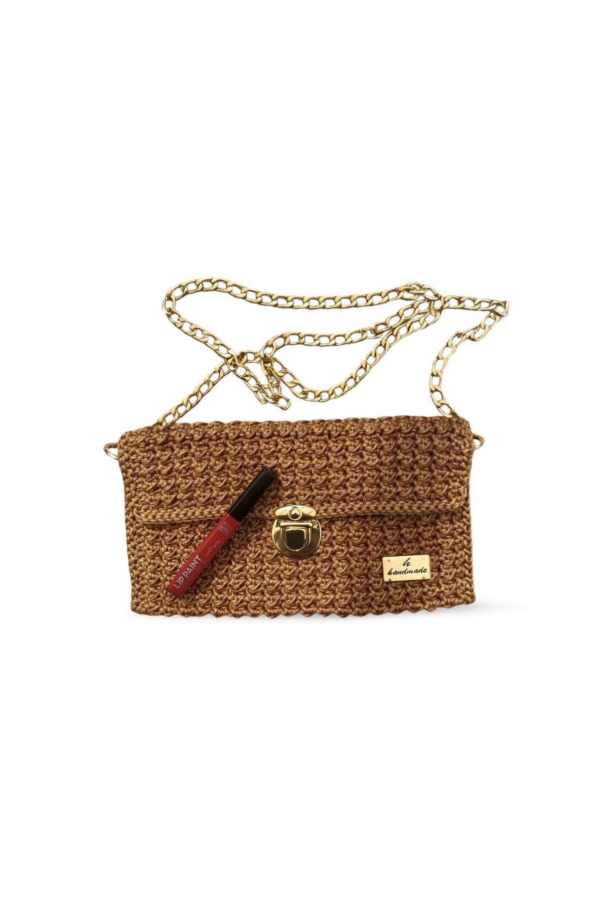 HAND MADE BAG KOPYA - Kadın El örgüsü mum ip portföy postacı çanta