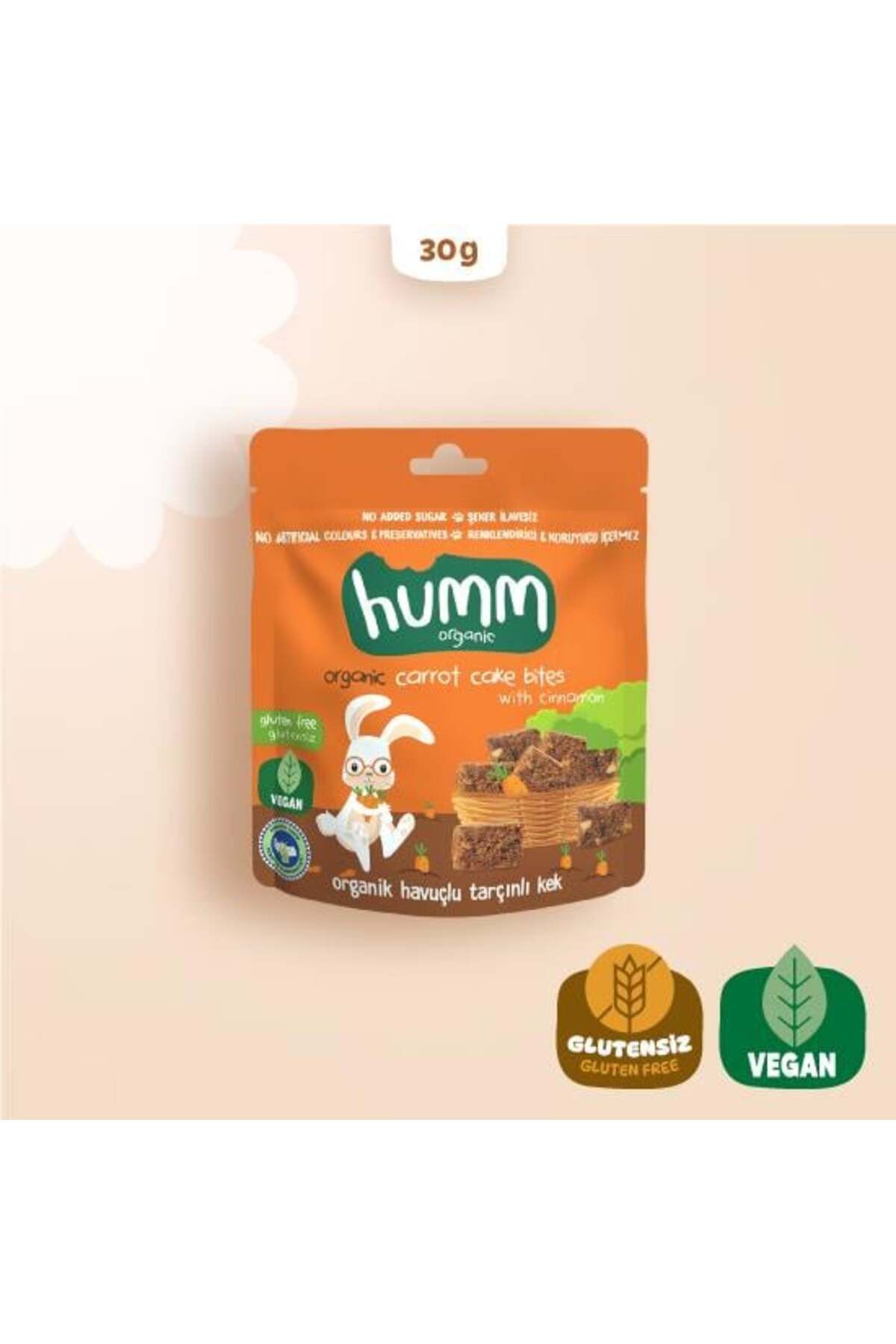 NEZADE STORE Humm Organik Havuçlu Tarçınlı Vegan Kek 30 Gr