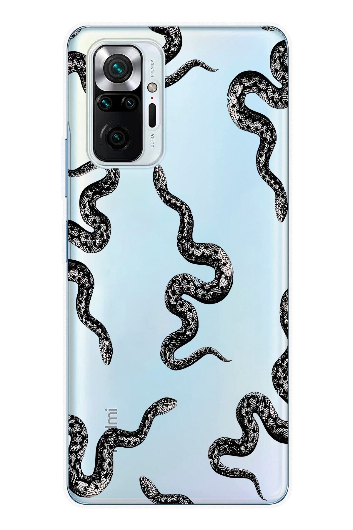 moonset Xiaomi Redmi Note 10 Pro Uyumlu Yılan Tasarımlı Baskılı Şeffaf Telefon Kılıfı