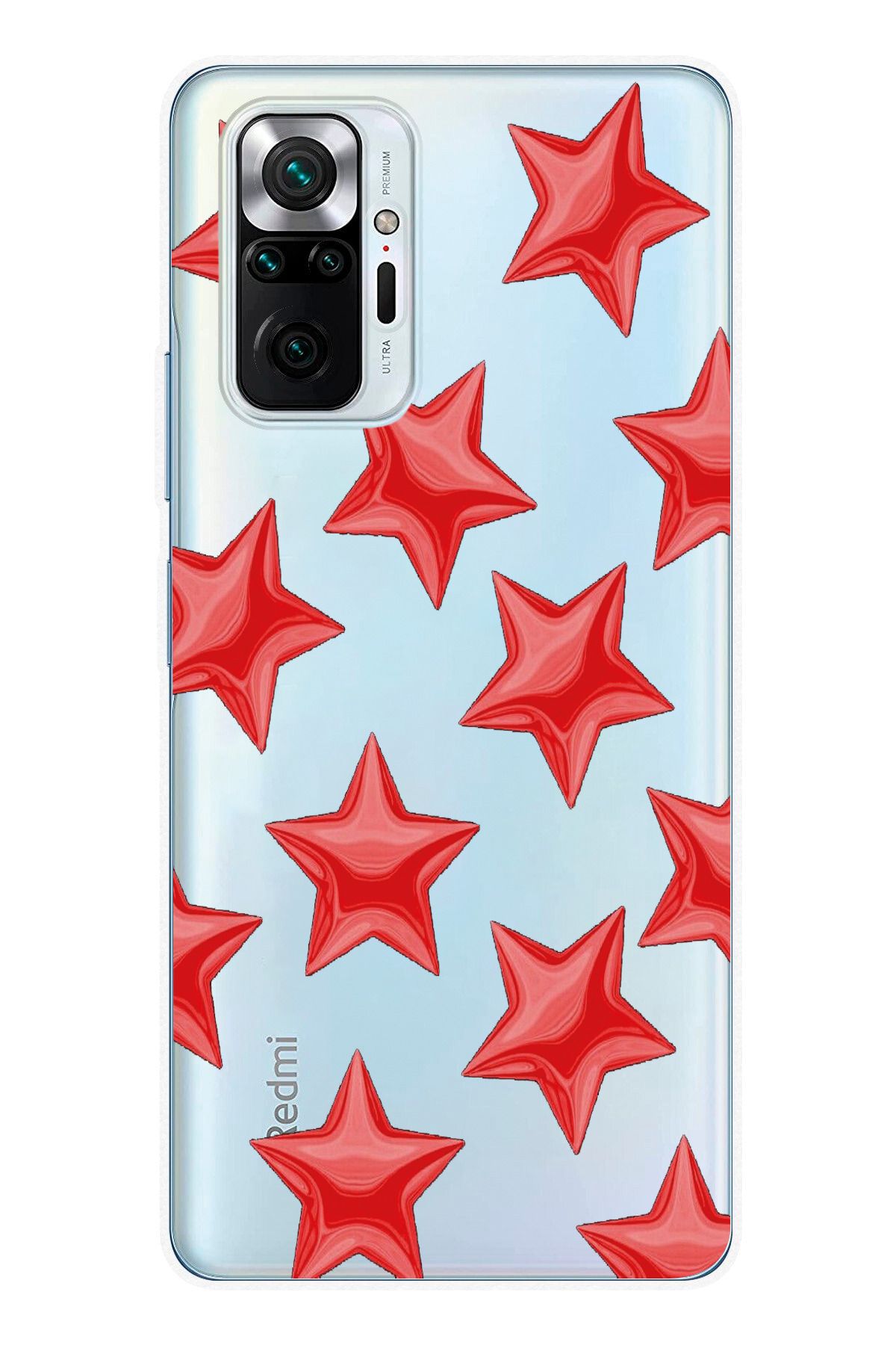 moonset Xiaomi Redmi Note 10 Pro Uyumlu Yıldızlar Tasarımlı Baskılı Şeffaf Telefon Kılıfı