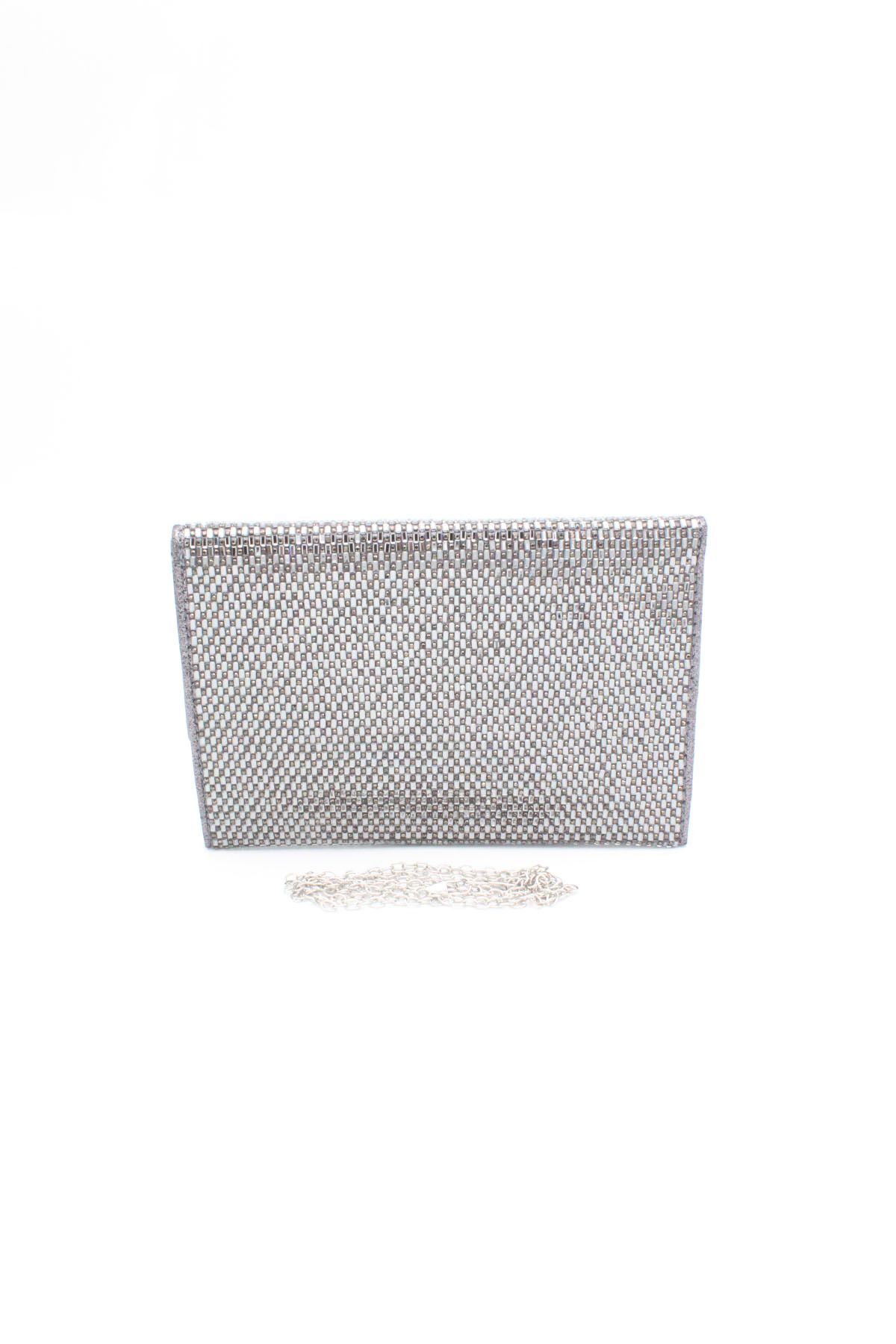 Chantaky 064 P25 Platin Taşlı Portföy Çanta Clutch