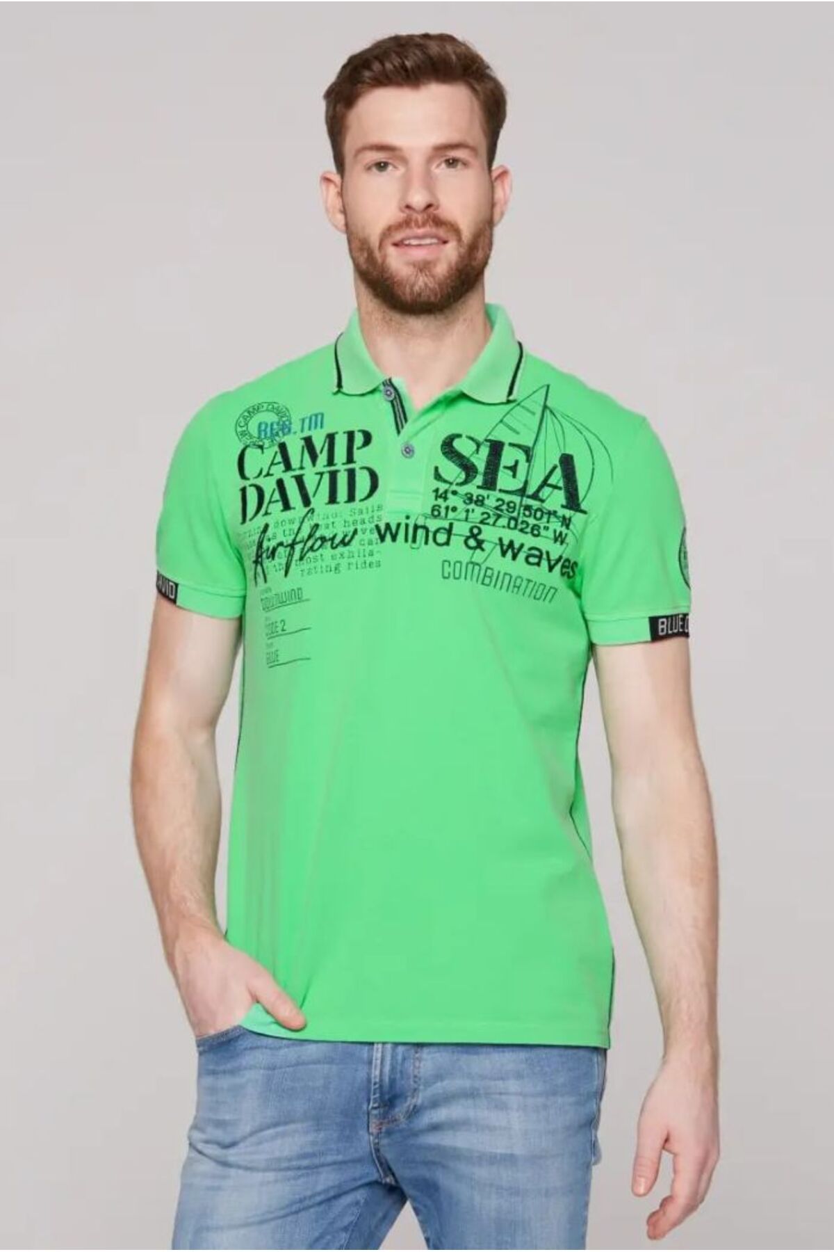 Camp David POLO YAKA T-SHİRT