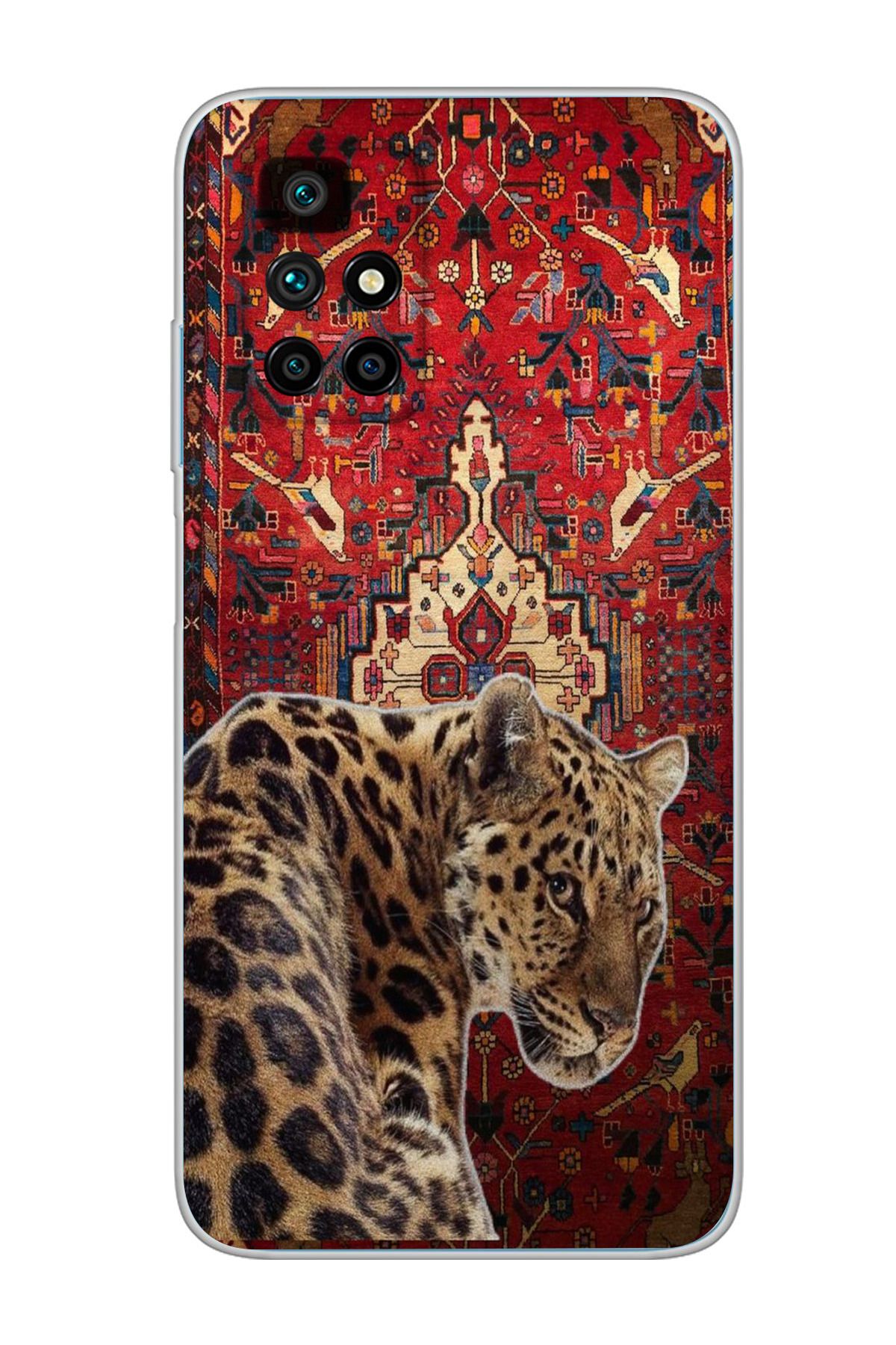 moonset Xiaomi Redmi 10 2022 Uyumlu Leopar Tasarımlı Baskılı Şeffaf Telefon Kılıfı