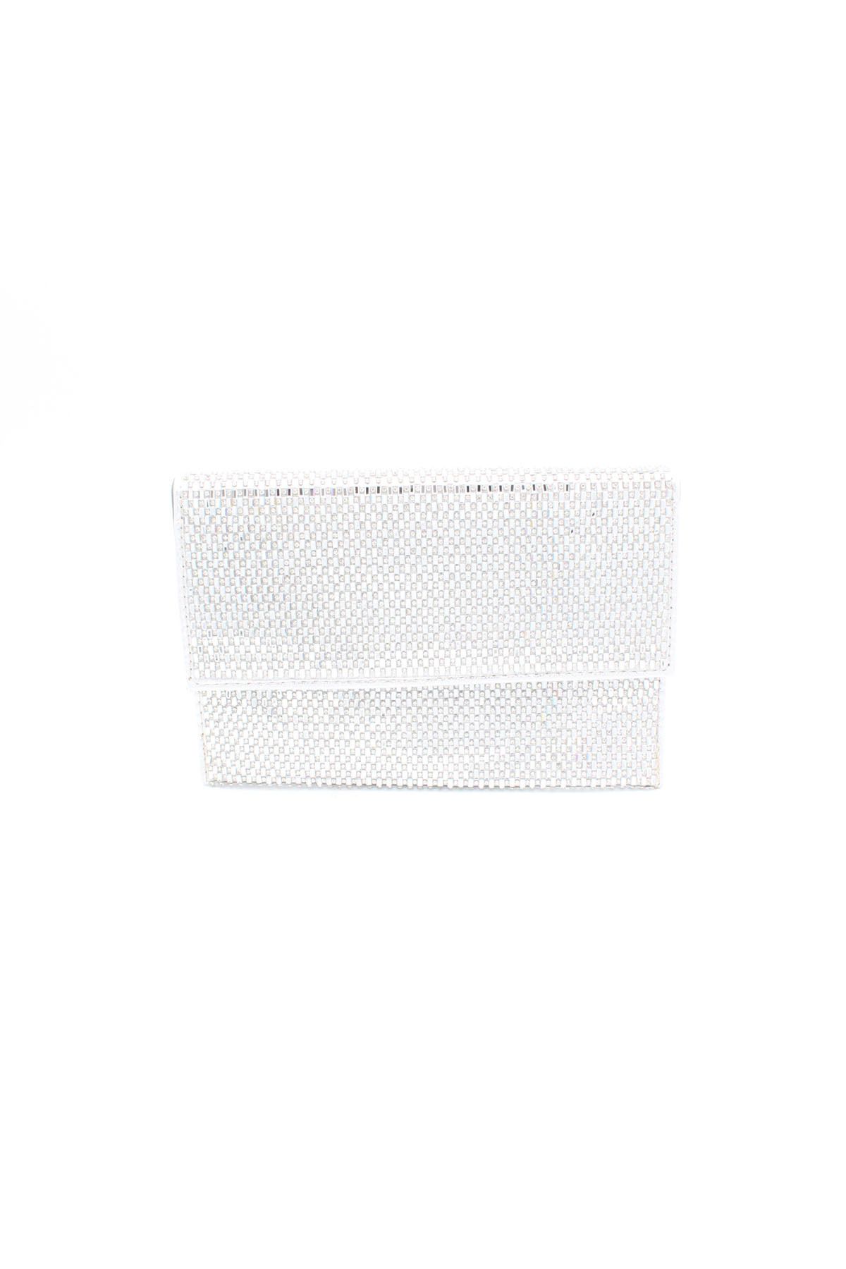 Chantaky 064 P25 Gümüş Taşlı Portföy Çanta Clutch