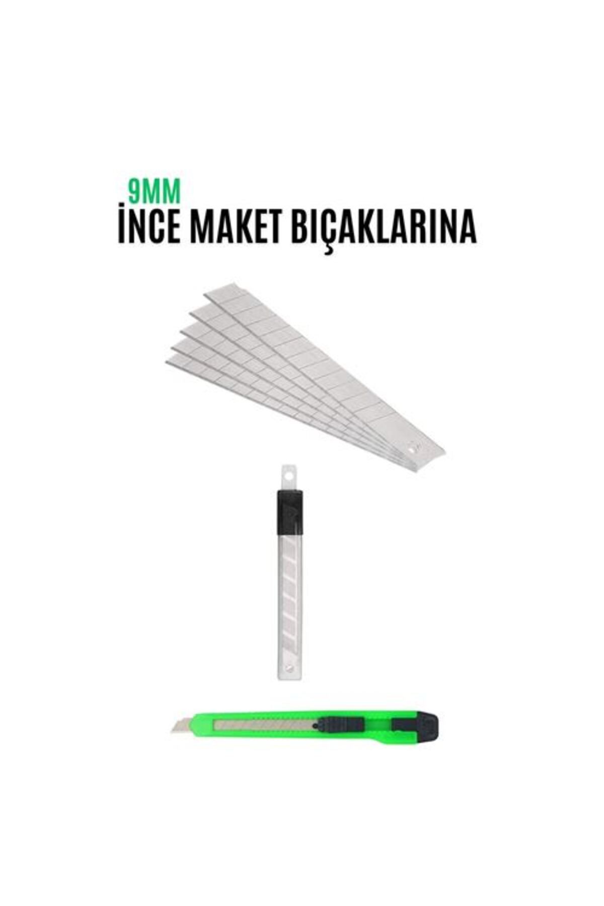 pazarella Maket Bıçak Yedeği 10 Adet 9 mm Küçük Boy için
