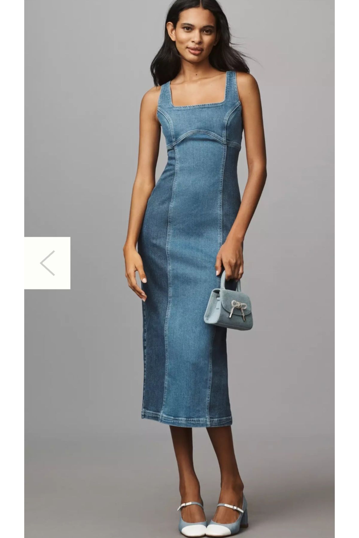 Anthropologie Pilcro Denim Midi Kot Elbise